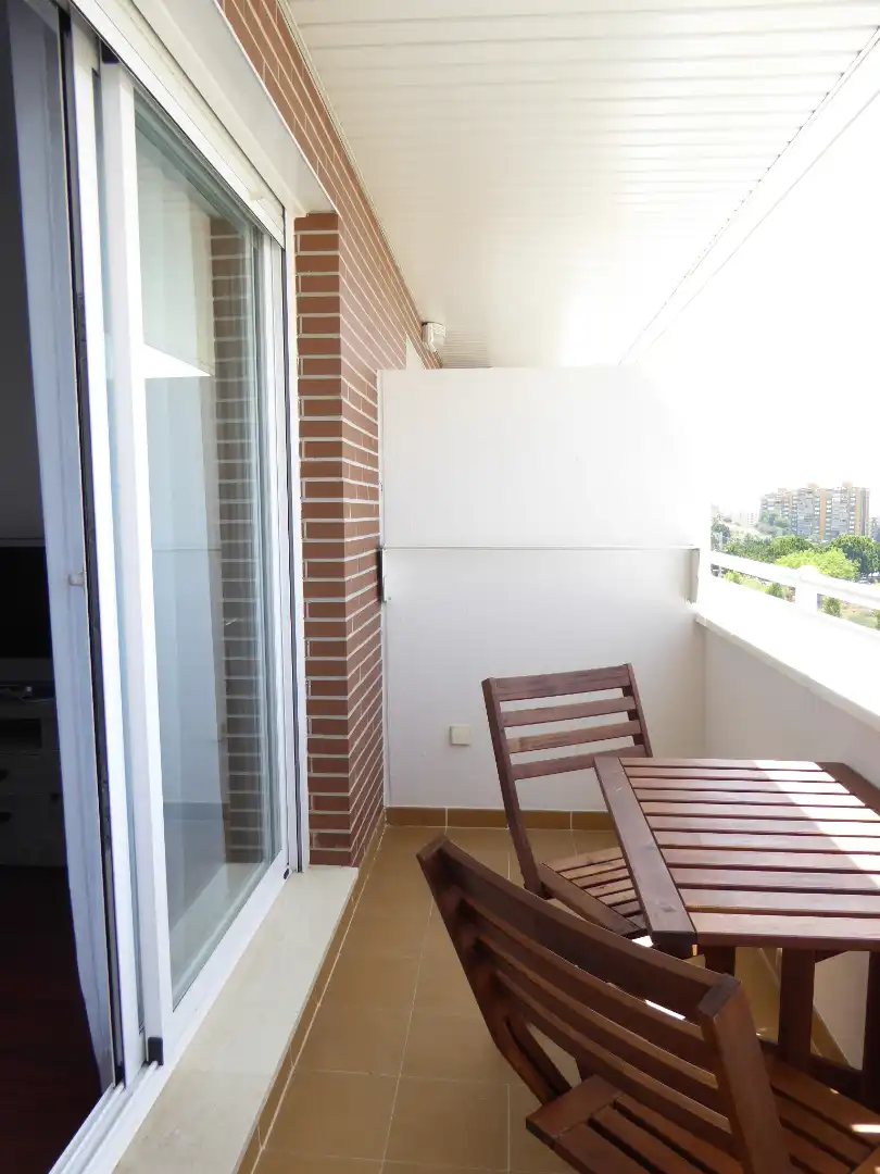 Balcony of Study for rent in Málaga  with Air Conditioner, Furnished and Washing machine