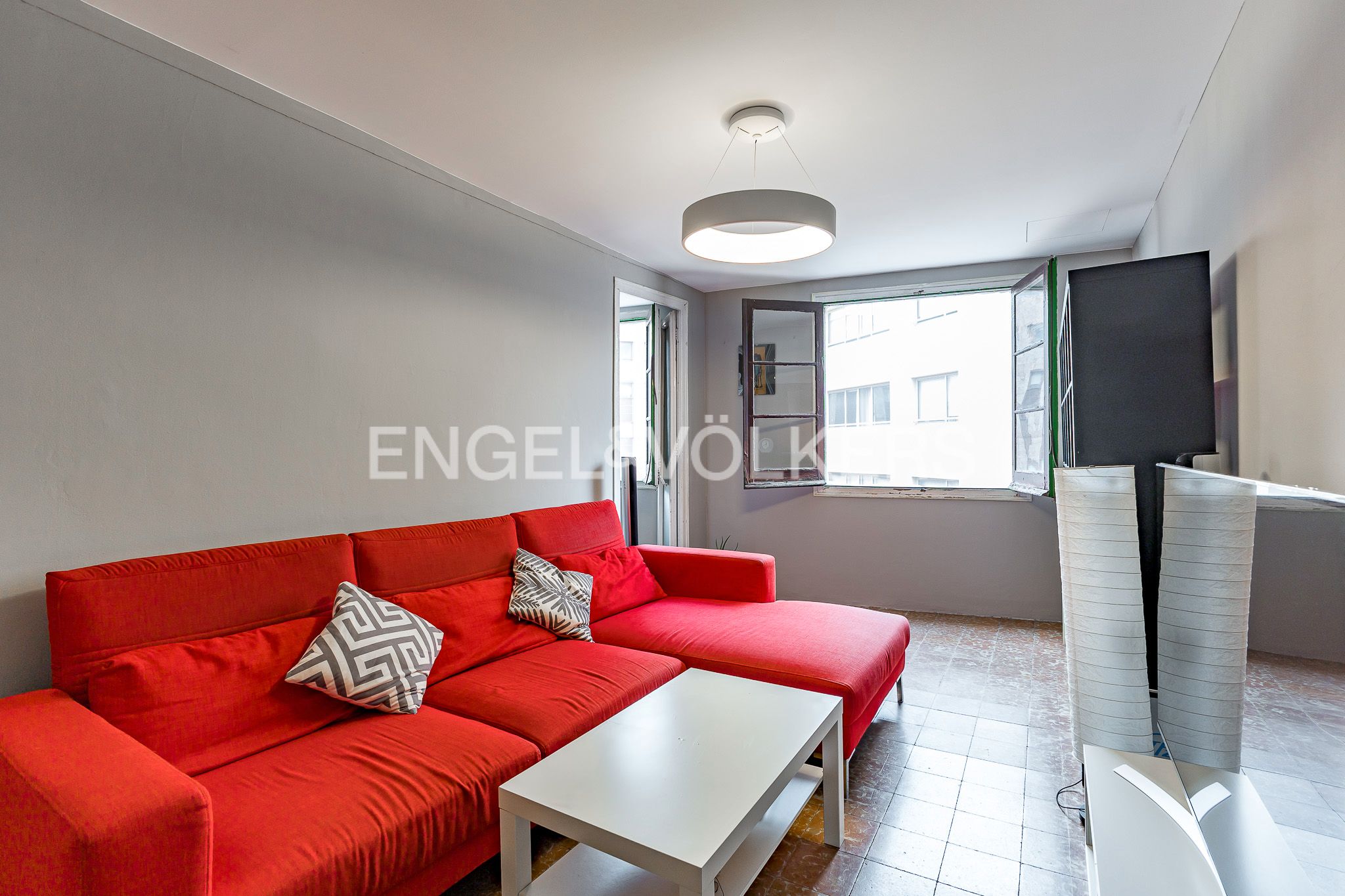 Sala d'estar de Apartament en venda en  Barcelona Capital amb Calefacció i Parquet