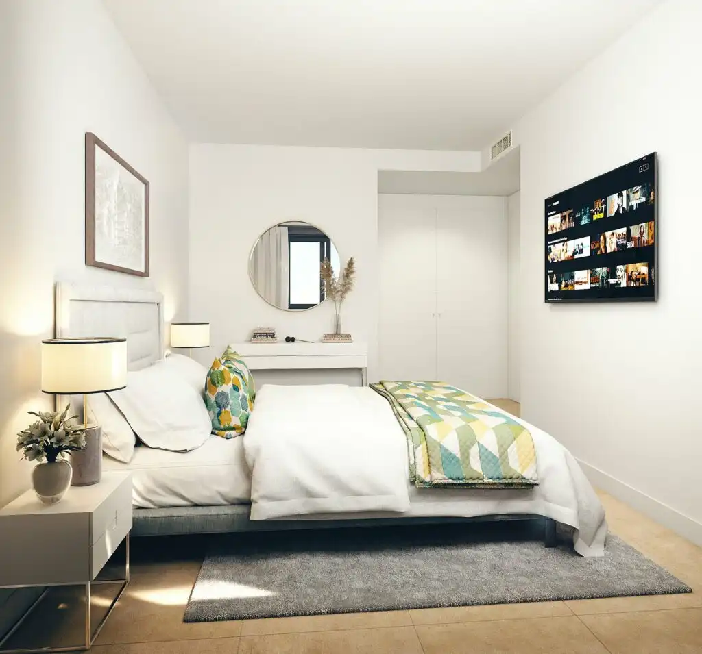 Schlafzimmer von Erdgeschoss zum Verkauf in Torremolinos mit Klimaanlage, Privatgarten und Terrasse