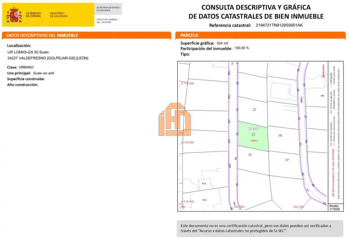 Residential land for sale in Calle Rio Esla