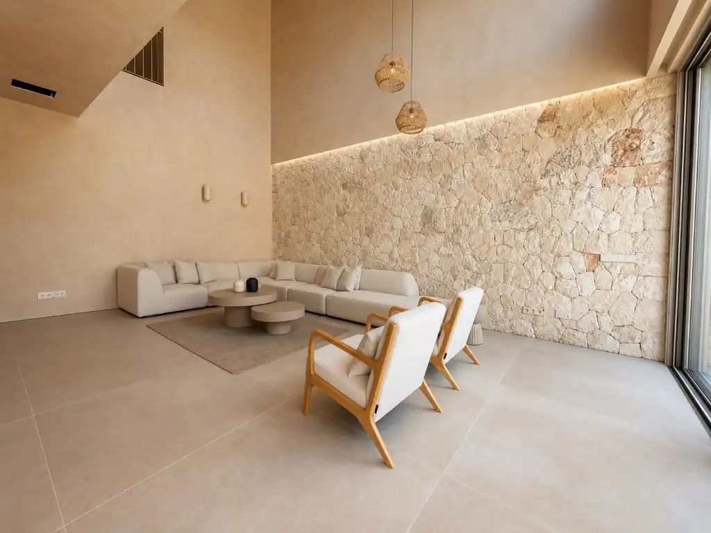 Sala de estar de Casa adosada en venta en Ses Salines con Aire acondicionado, Jardín privado y Terraza