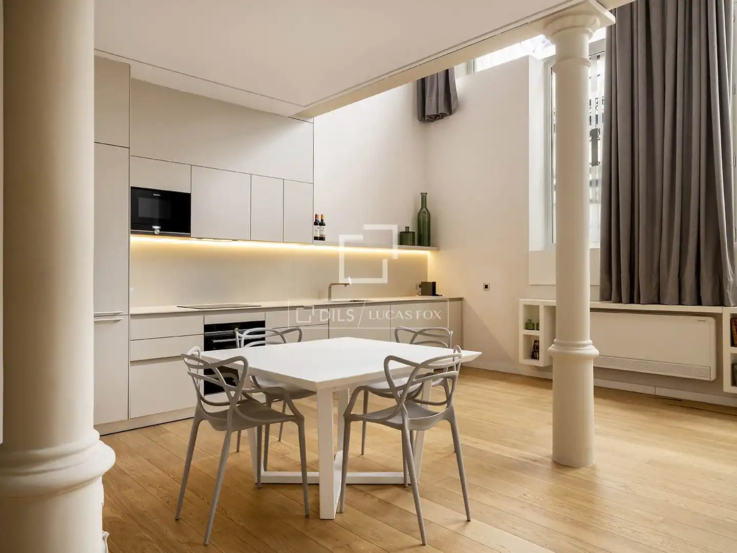 Cocina de Loft de alquiler en Barcelona con Aire acondicionado, Calefacción y Parquet