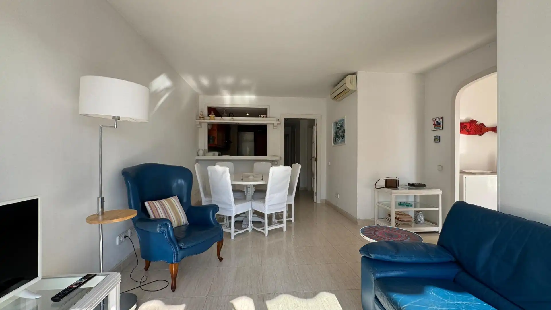 Wohnzimmer von Erdgeschoss zur Miete in Vilanova i la Geltrú mit Klimaanlage, Heizung und Terrasse