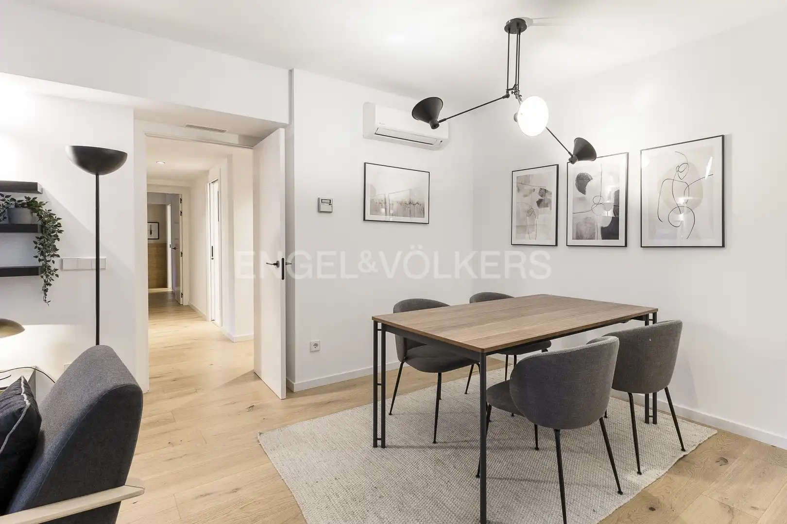 Esszimmer von Wohnung zur Miete in Barcelona mit Klimaanlage, Heizung und Parkett