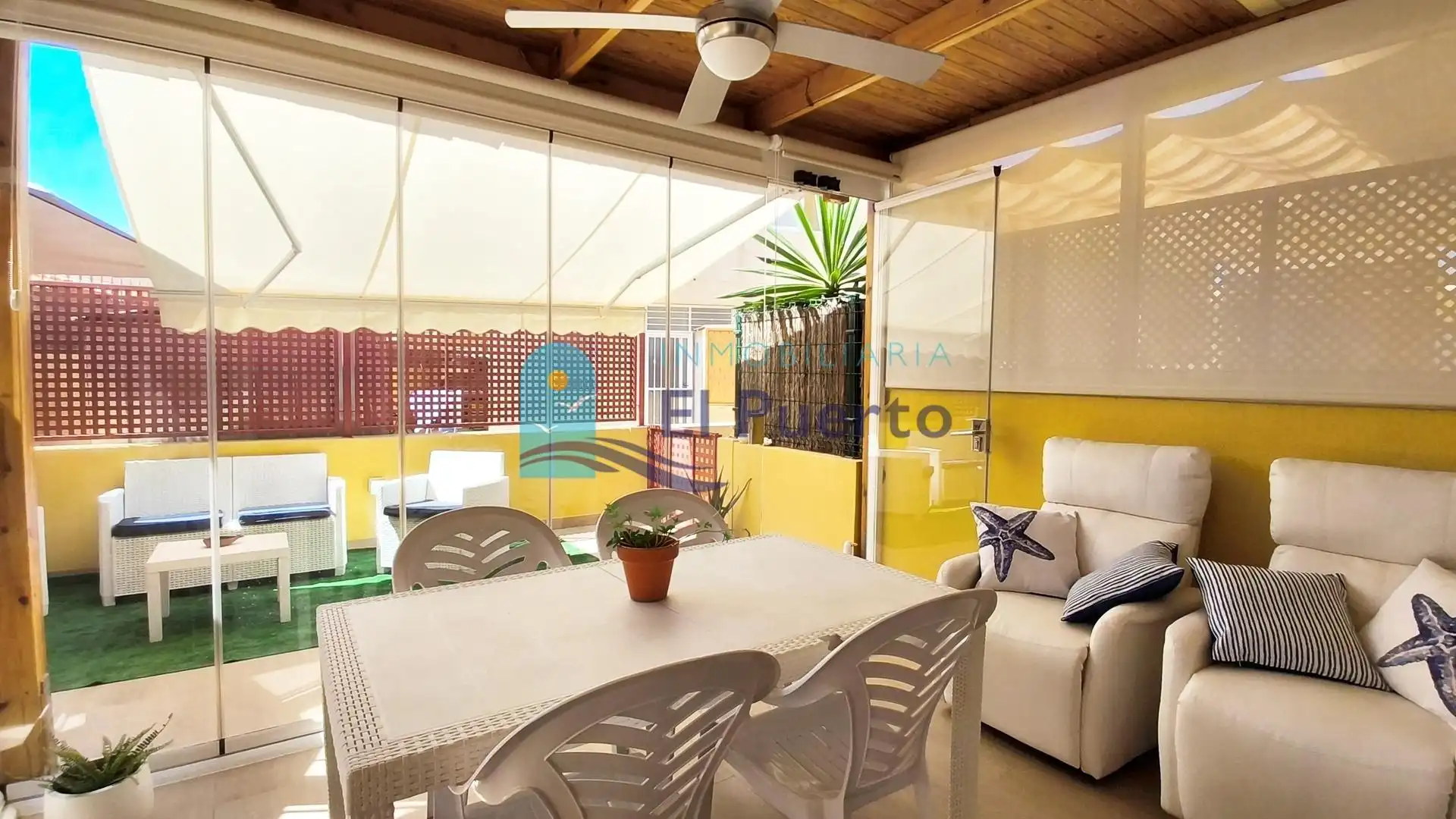 Terrasse von Maisonette zum Verkauf in Mazarrón mit Klimaanlage, Heizung und Privatgarten
