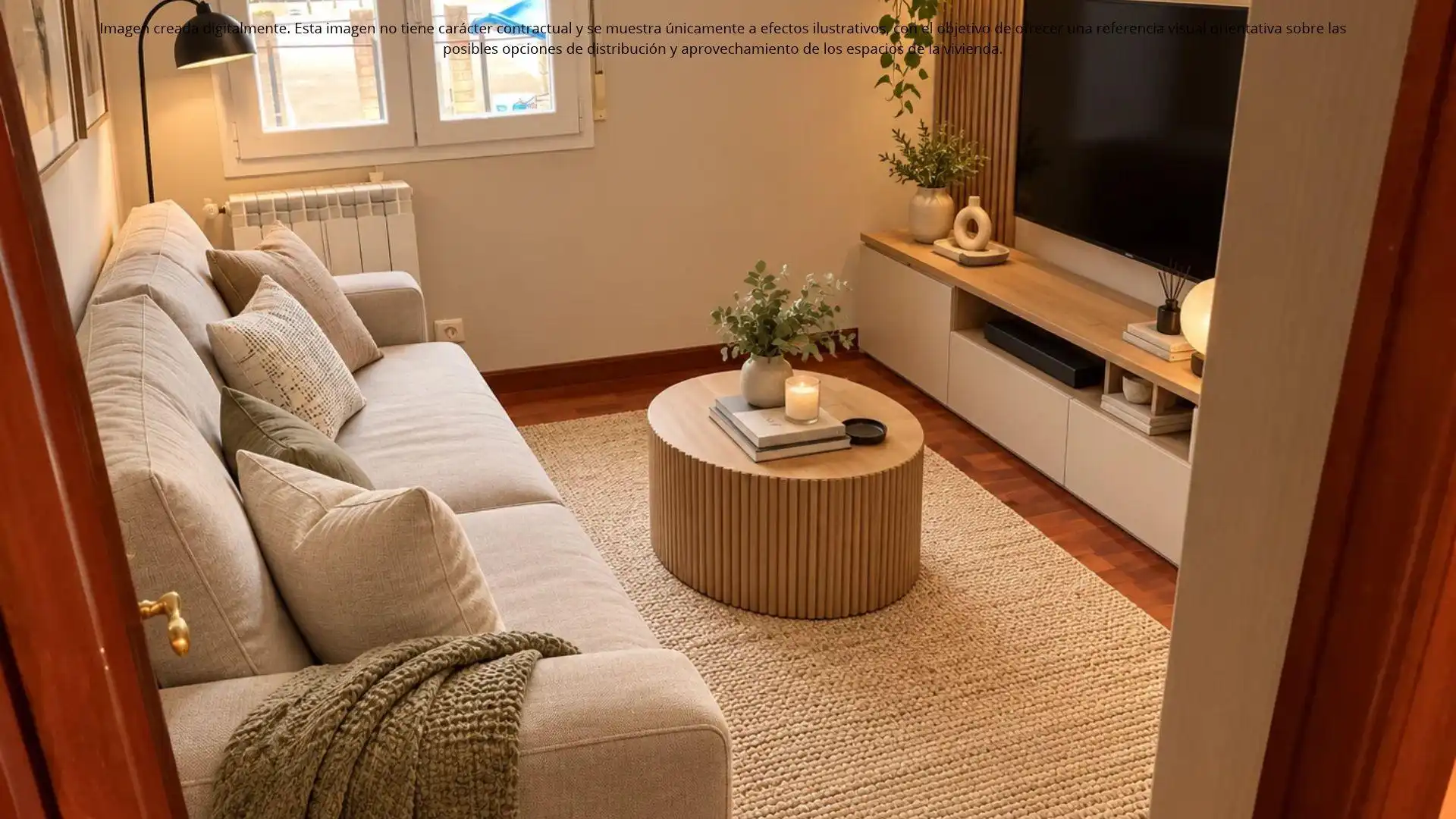 Sala de estar de Piso en venta en Galdakao con Calefacción, Parquet y Amueblado