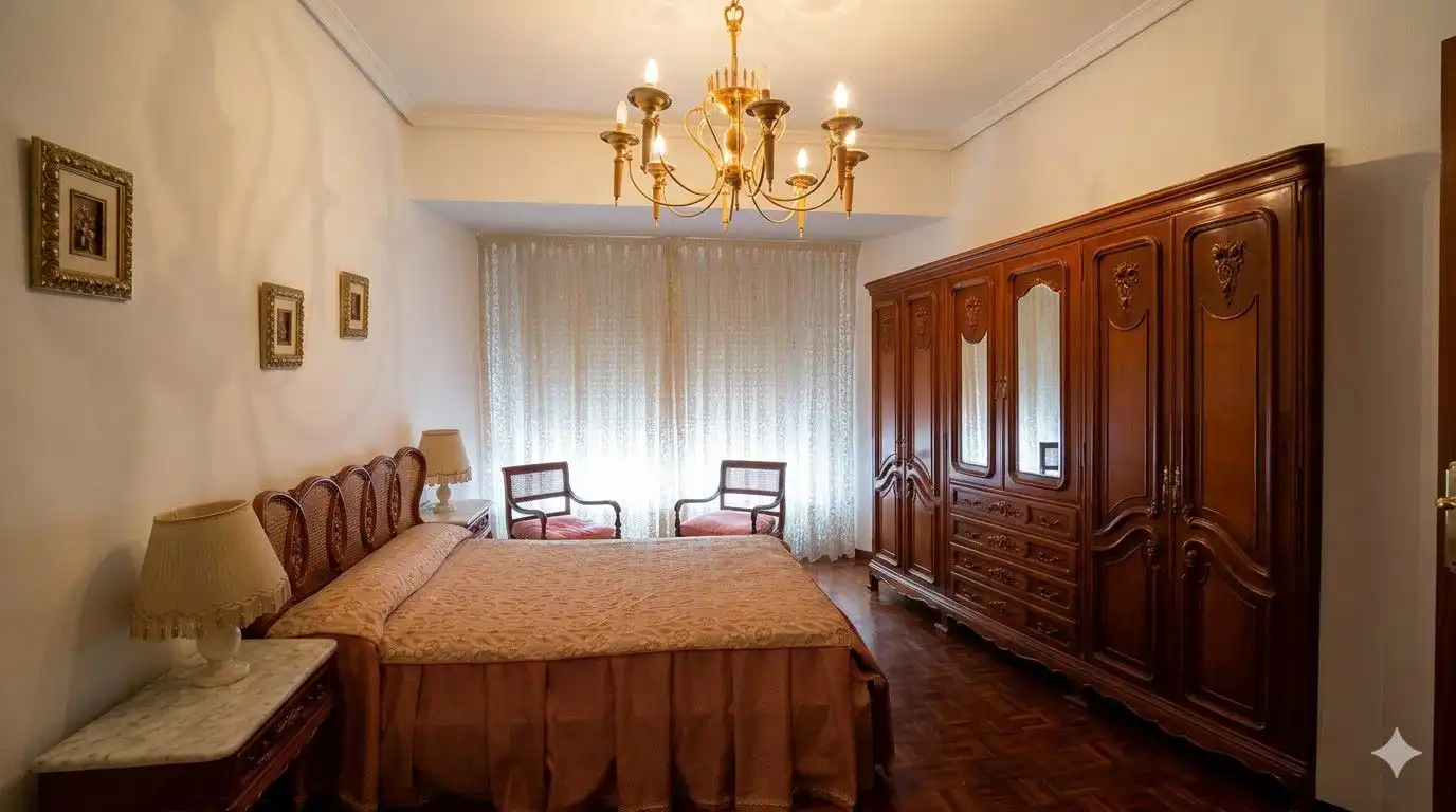 Schlafzimmer von Wohnung zum Verkauf in  Logroño mit Klimaanlage, Heizung und Parkett