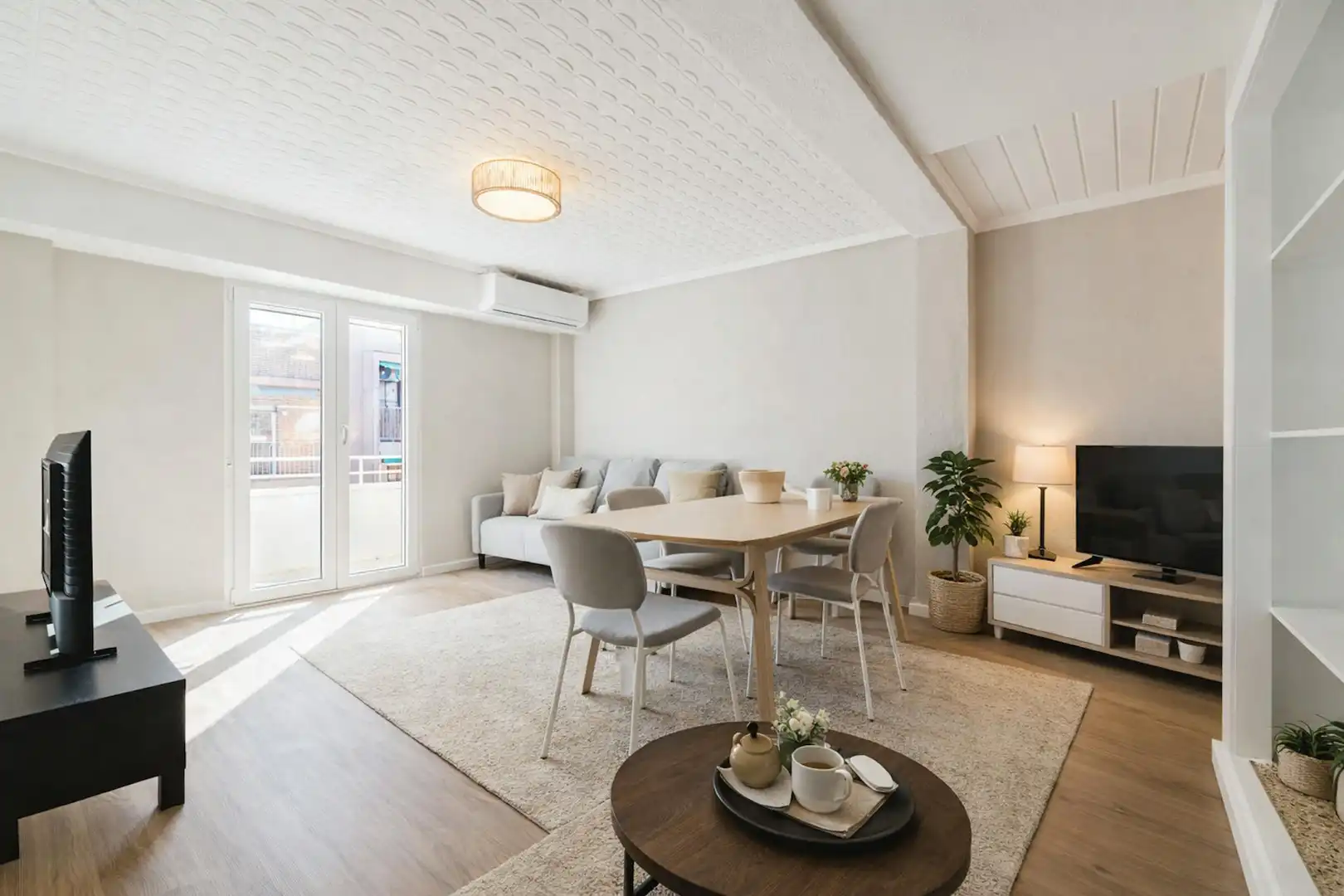Living room of Flat for rent in Valencia  with Air Conditioner, Heating and Furnished