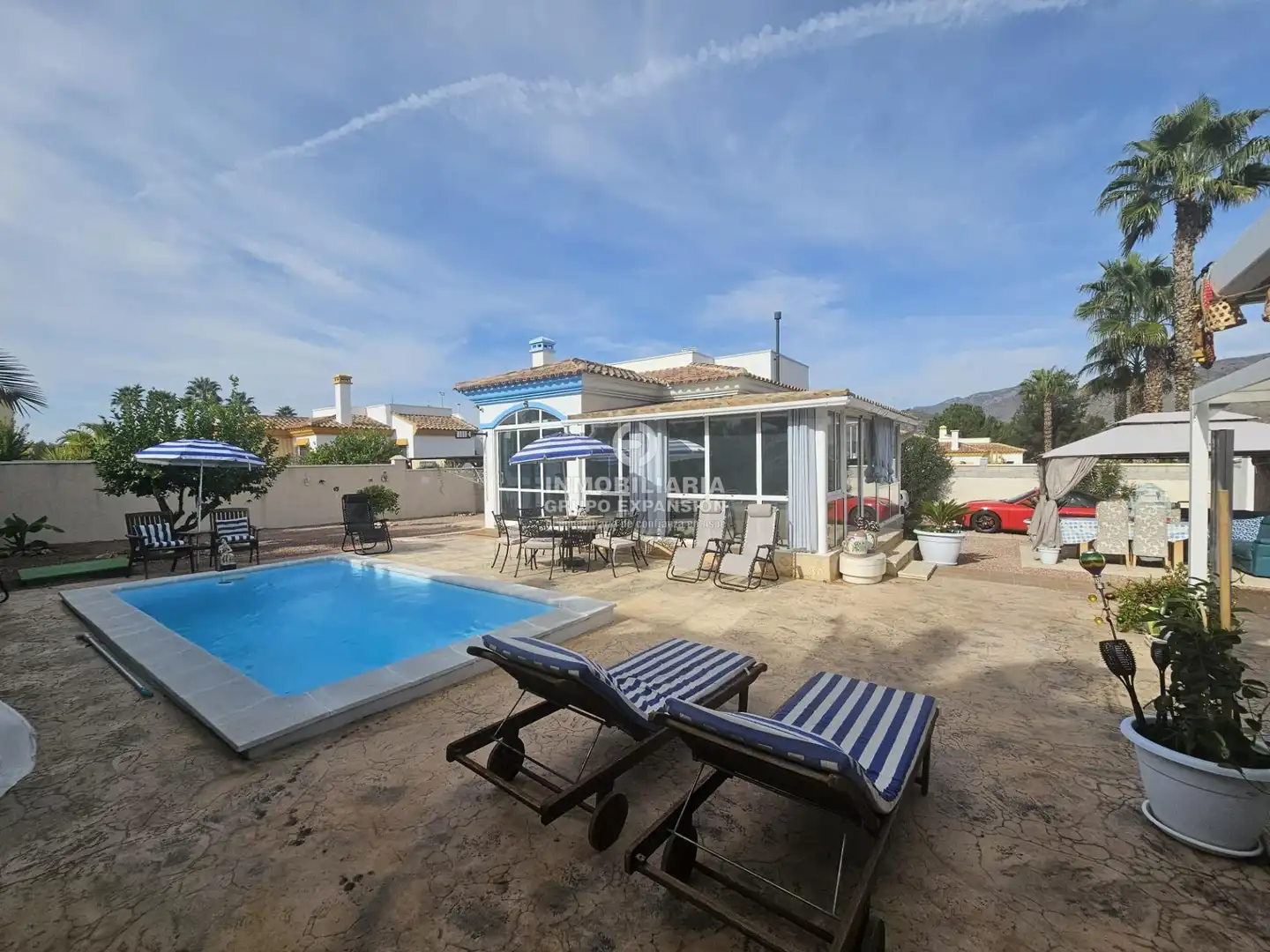 Vista exterior de Casa o chalet en venta en Hondón de las Nieves / El Fondó de les Neus con Aire acondicionado, Calefacción y Jardín privado