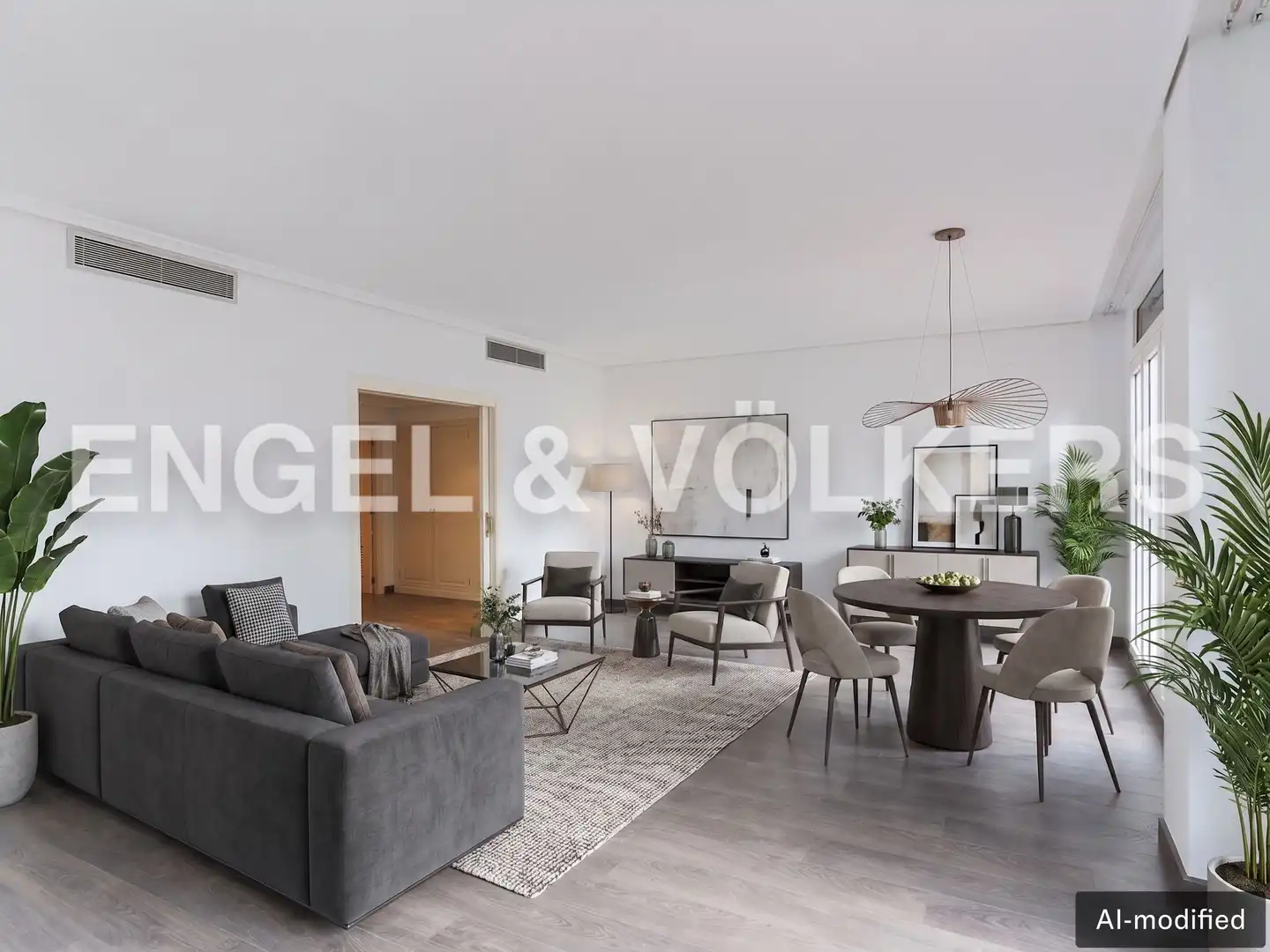 Wohnzimmer von Wohnung zur Miete in Valencia mit Klimaanlage, Heizung und Balkon