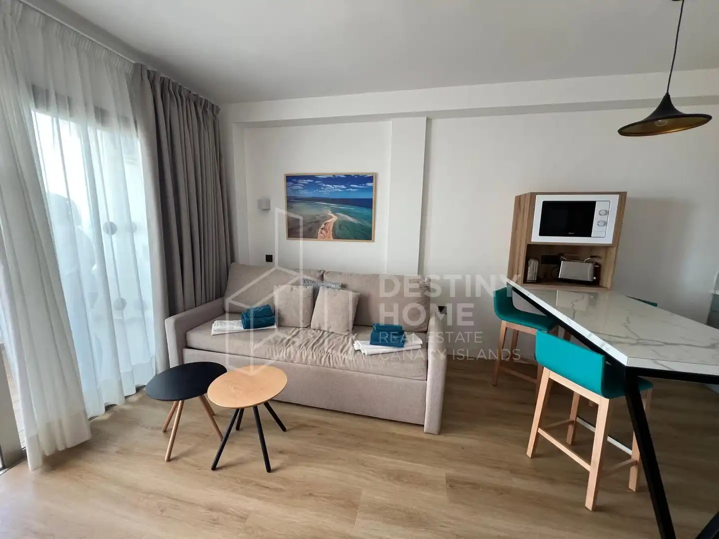 Sala de estar de Apartamento en venta en Pájara con Aire acondicionado, Terraza y Amueblado