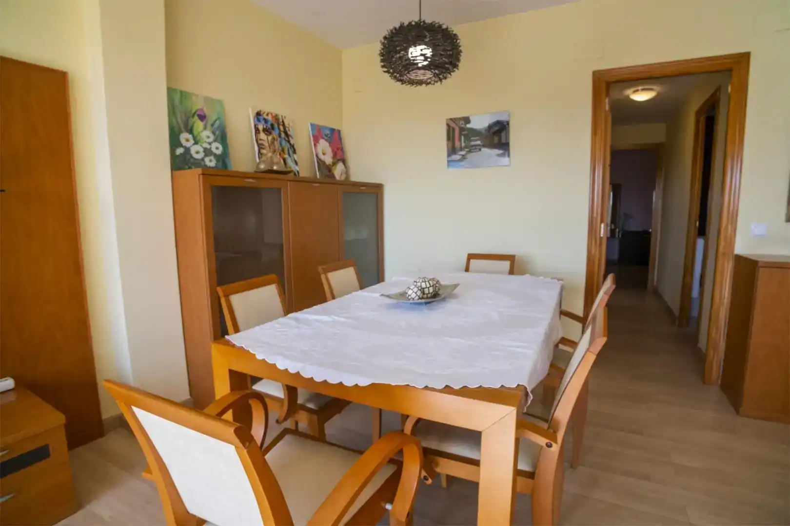 Dining room of Flat for sale in Mas de Barberans  with Air Conditioner, Parquet flooring and Furnished