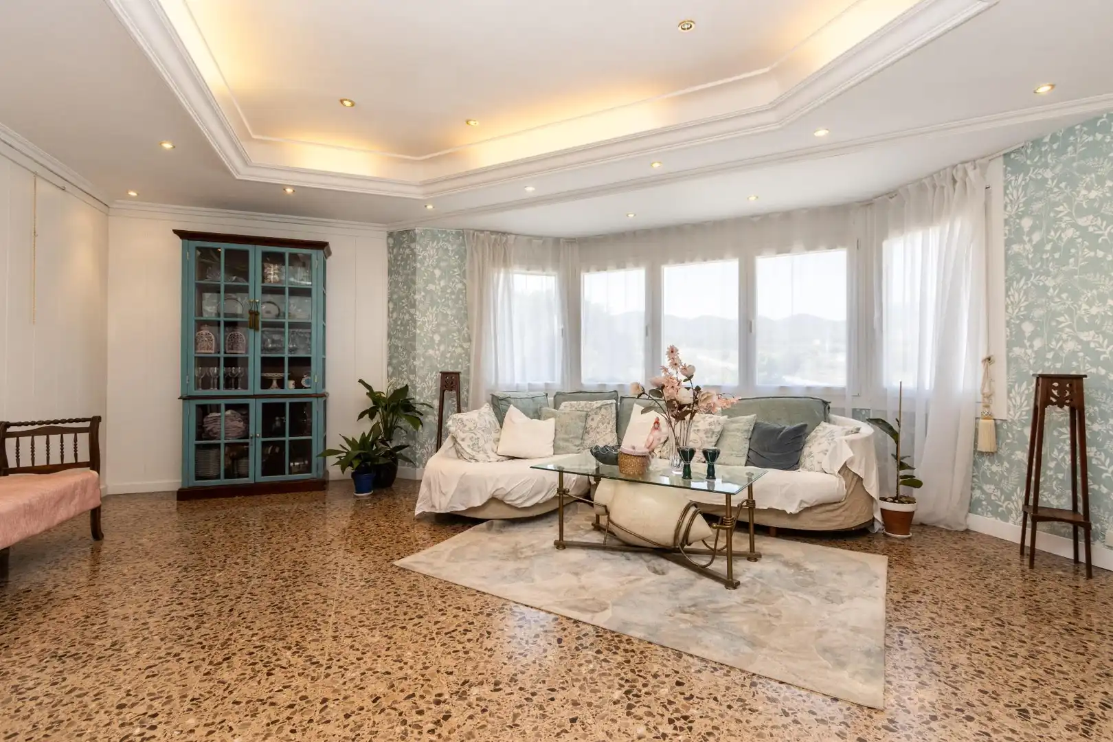 Wohnzimmer von Einfamilien-Reihenhaus zum Verkauf in Terrassa mit Heizung und Terrasse