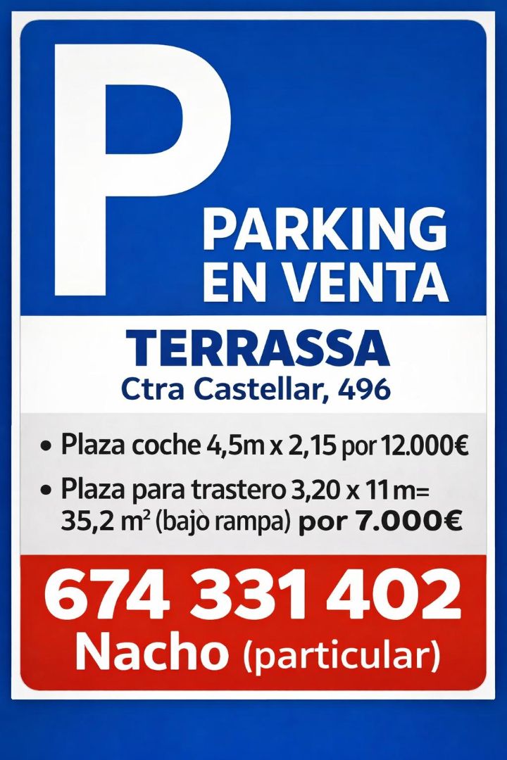 Parkplatz von Garage zum Verkauf in Terrassa