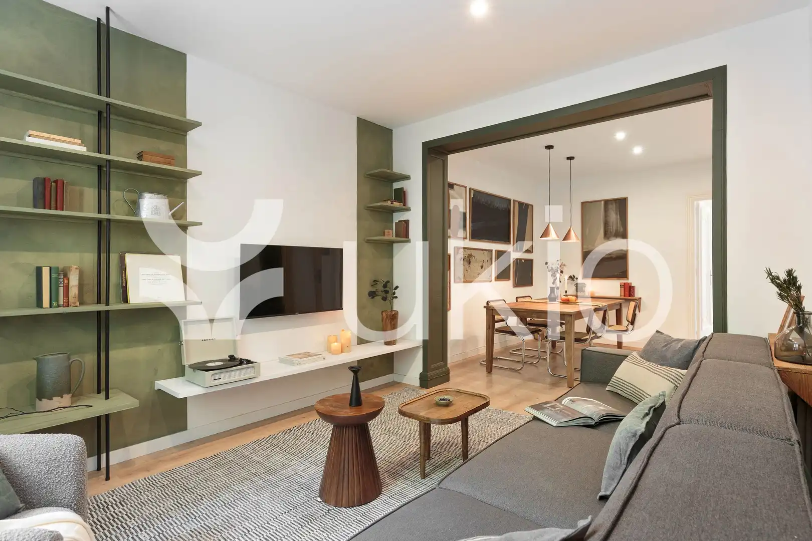 Wohnzimmer von Wohnungen zur Miete in Barcelona mit Klimaanlage, Heizung und Terrasse