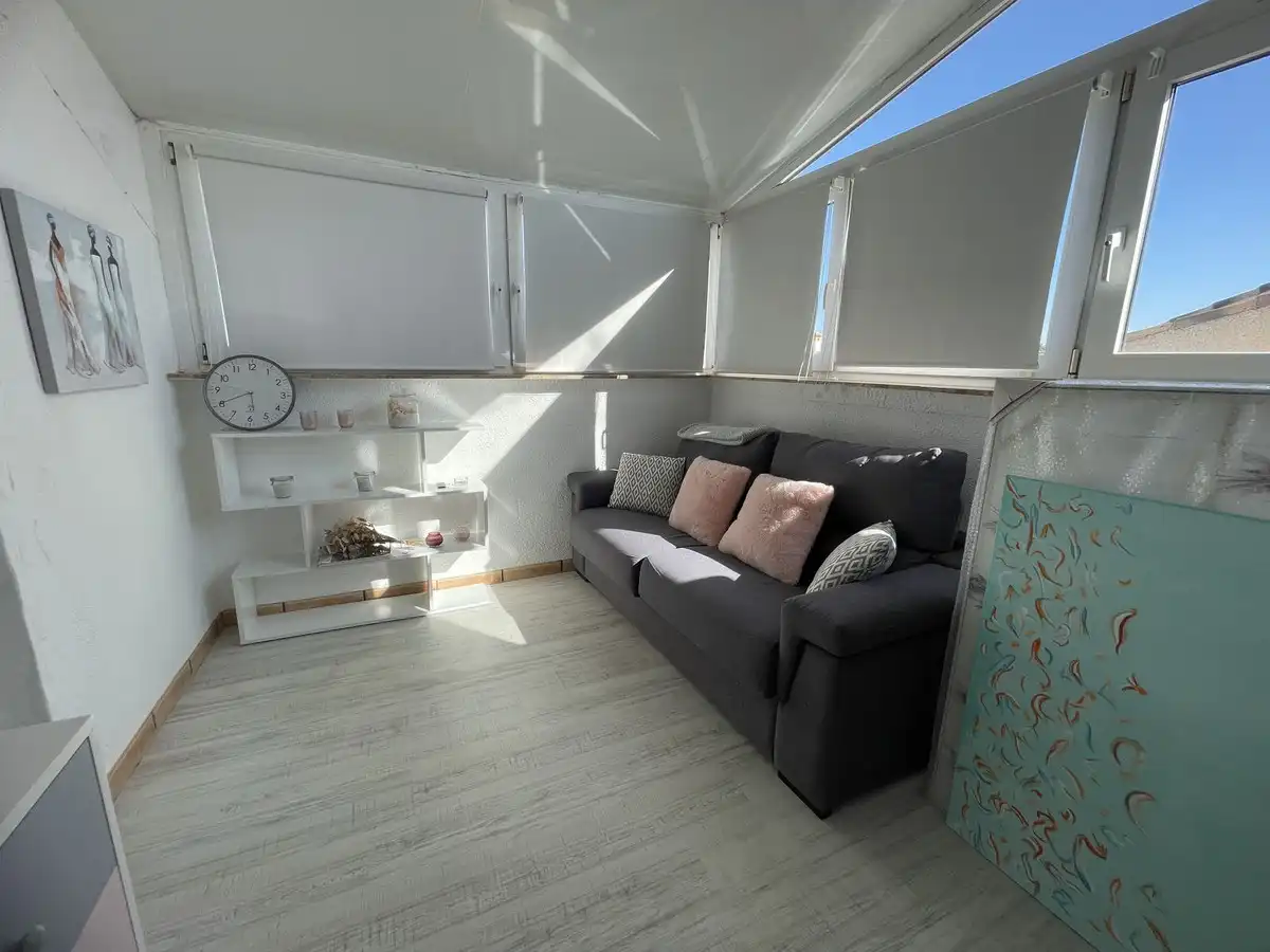 Sala d'estar de Casa o xalet en venda en Pilar de la Horadada amb Aire condicionat, Jardí privat i Terrassa
