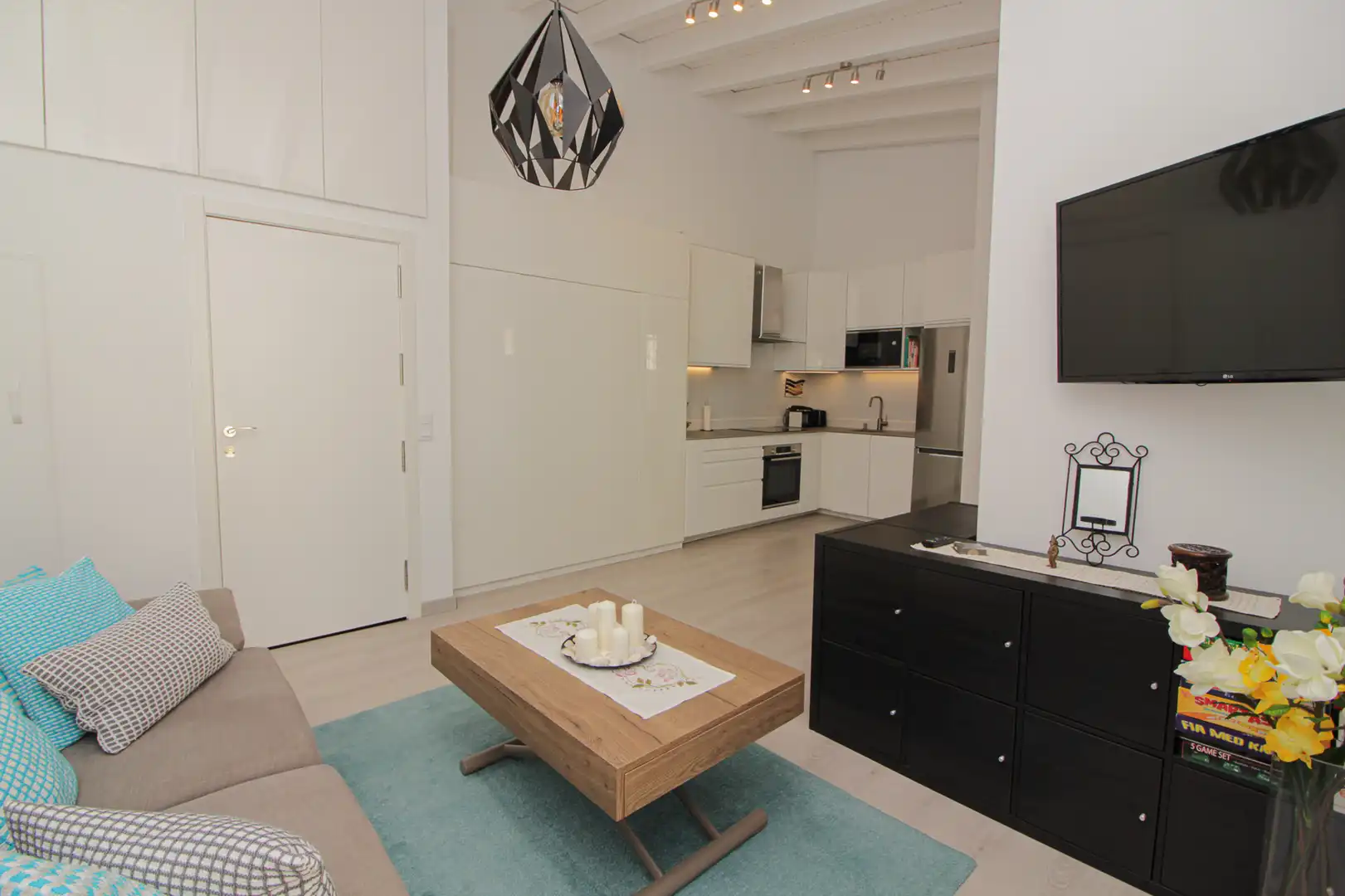Sala d'estar de Apartament de lloguer en  Palma de Mallorca amb Moblat