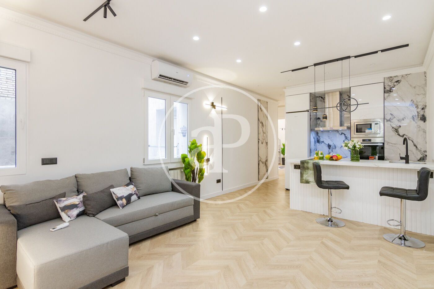 Sala de estar de Piso en venta en  Madrid Capital con Aire acondicionado, Calefacción y Amueblado