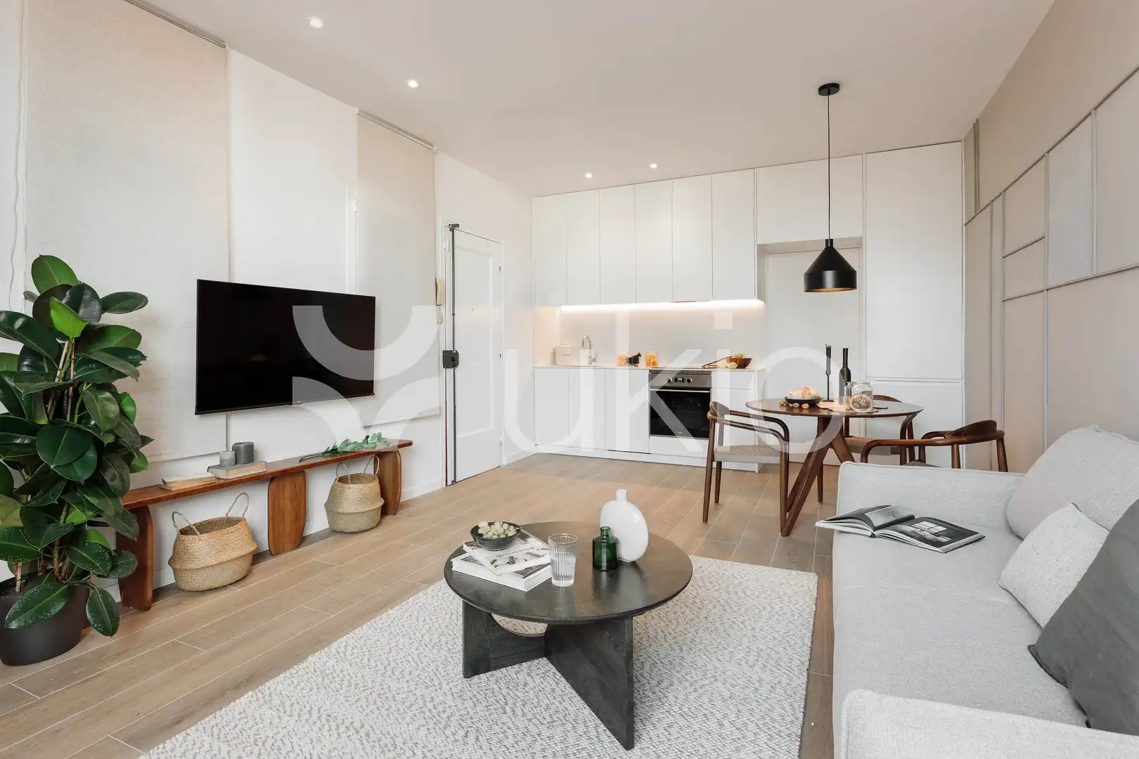 Sala d'estar de Àtic de lloguer en Barcelona amb Aire condicionat, Calefacció i Terrassa