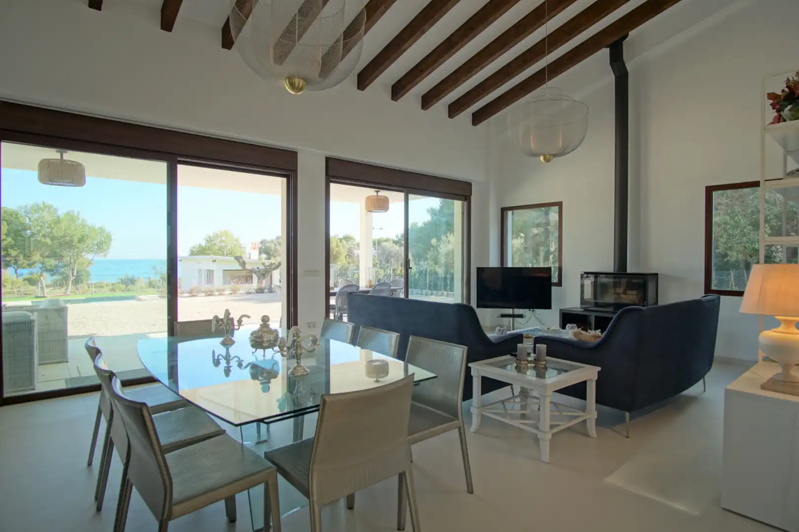 Wohnzimmer von Haus oder Chalet zur Miete in Dénia mit Klimaanlage, Heizung und Privatgarten