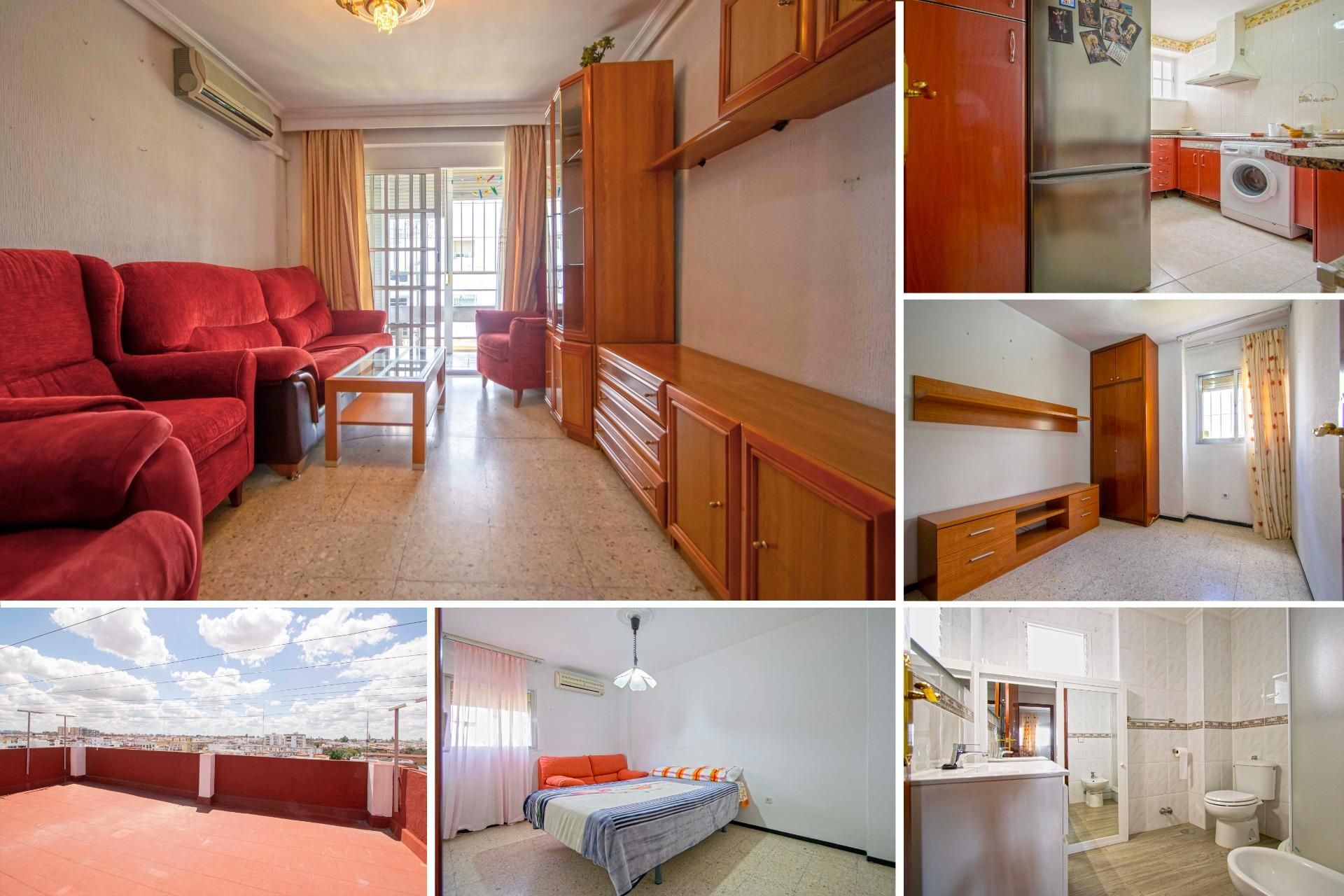 Bedroom of Flat for sale in  Sevilla Capital  with Air Conditioner, Terrace and Balcony