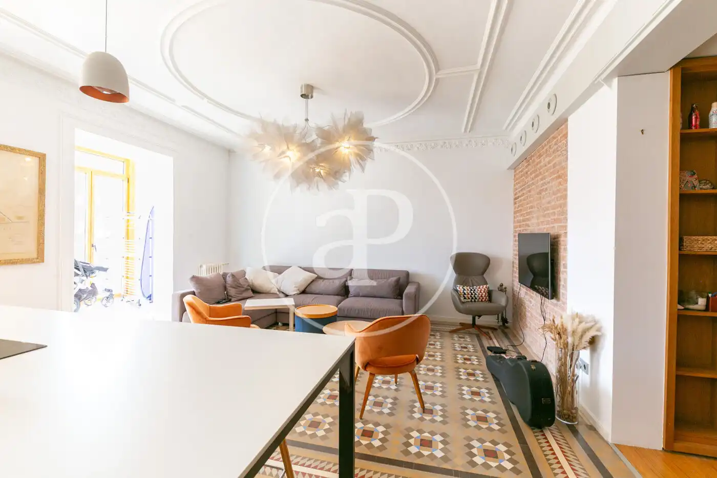 Sala de estar de Piso de alquiler en Barcelona con Aire acondicionado, Calefacción y Amueblado