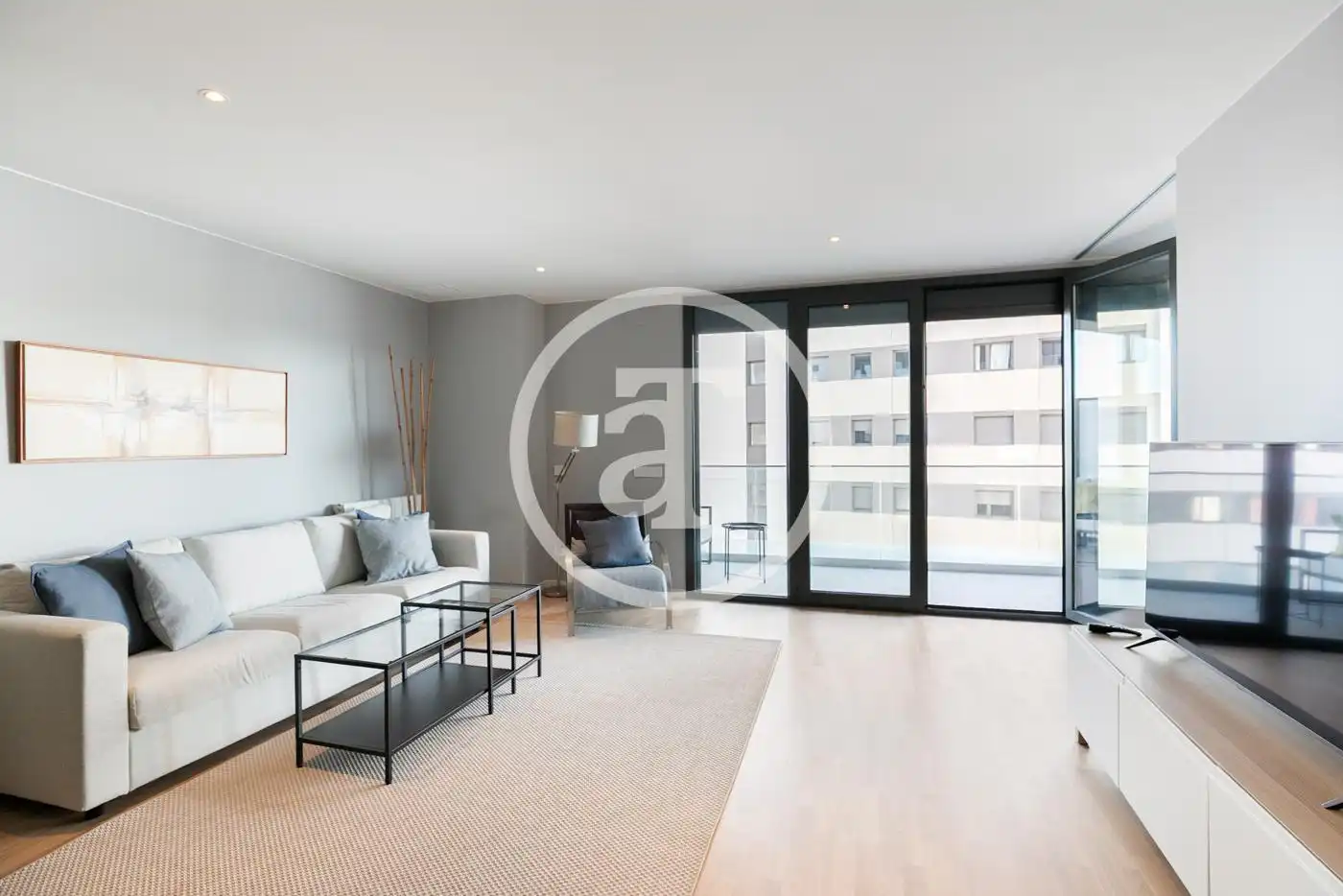 Sala de estar de Piso de alquiler en Badalona con Aire acondicionado, Calefacción y Amueblado