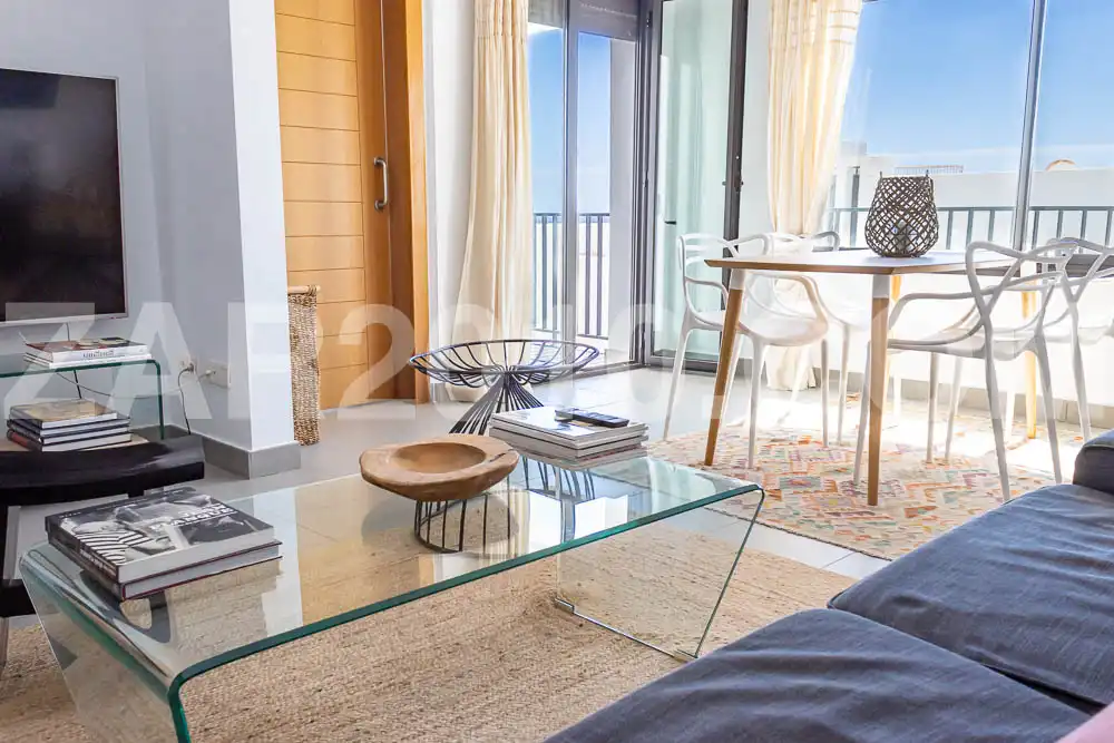 Sala d'estar de Apartament en venda en Mojácar amb Aire condicionat, Terrassa i Traster