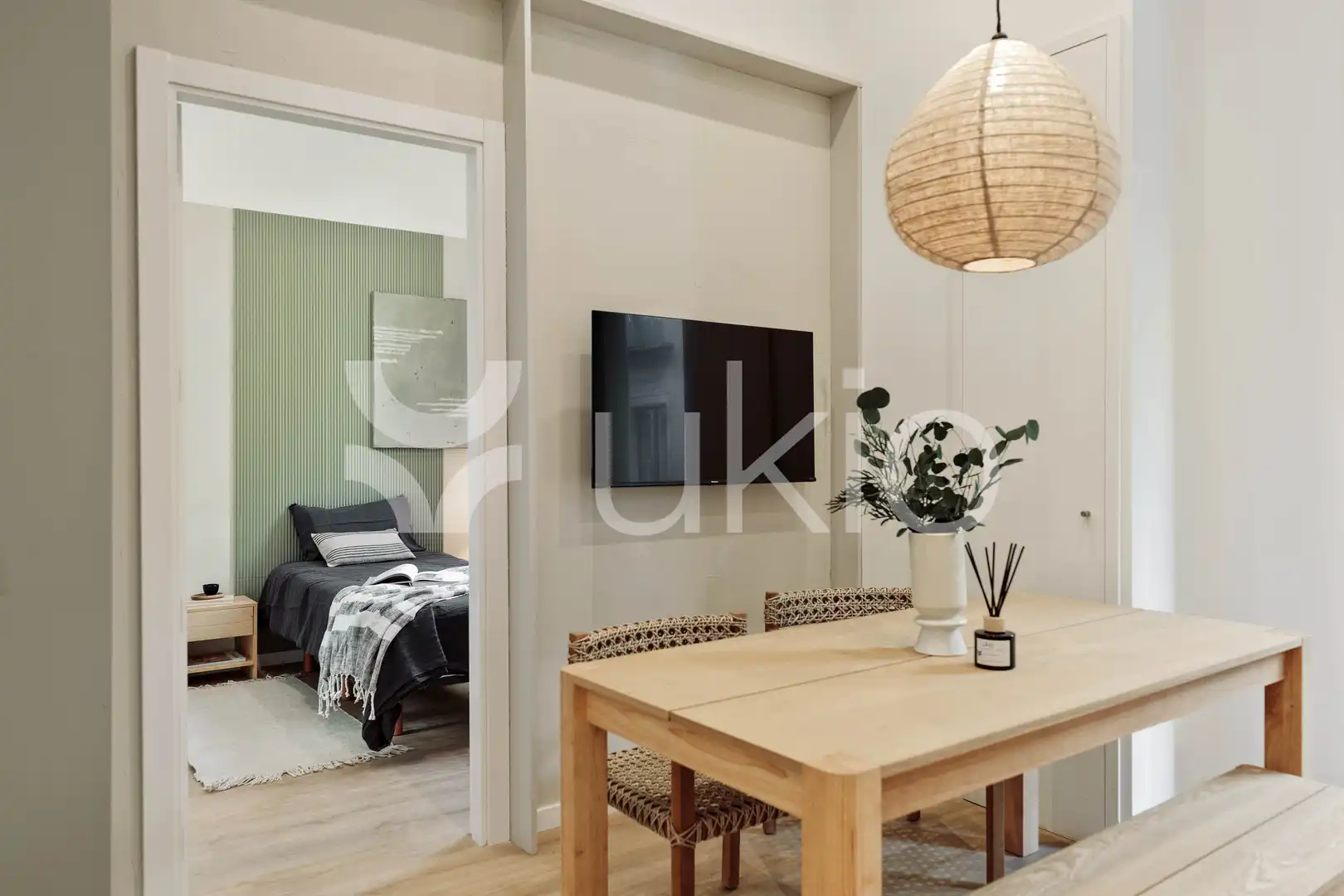 Sala de estar de Apartamento de alquiler en Barcelona con Aire acondicionado, Calefacción y Amueblado