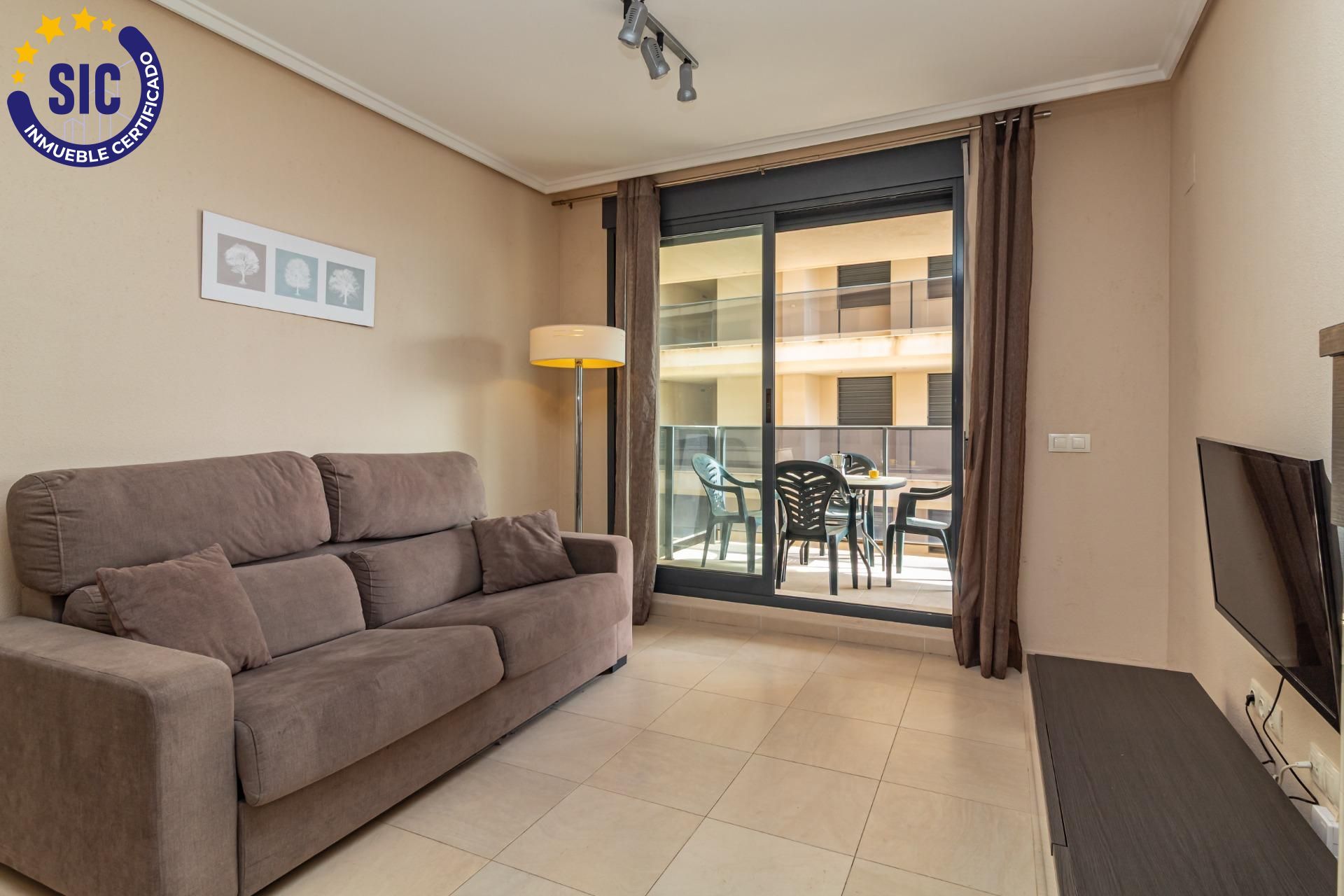 Sala d'estar de Apartament en venda en Oropesa del Mar / Orpesa amb Calefacció, Terrassa i Piscina comunitària