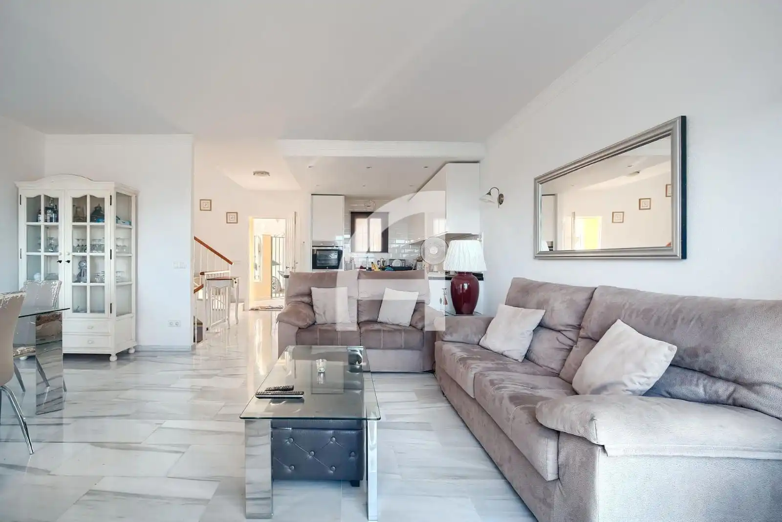 Sala d'estar de Casa adosada de lloguer en Mijas amb Aire condicionat, Calefacció i Terrassa