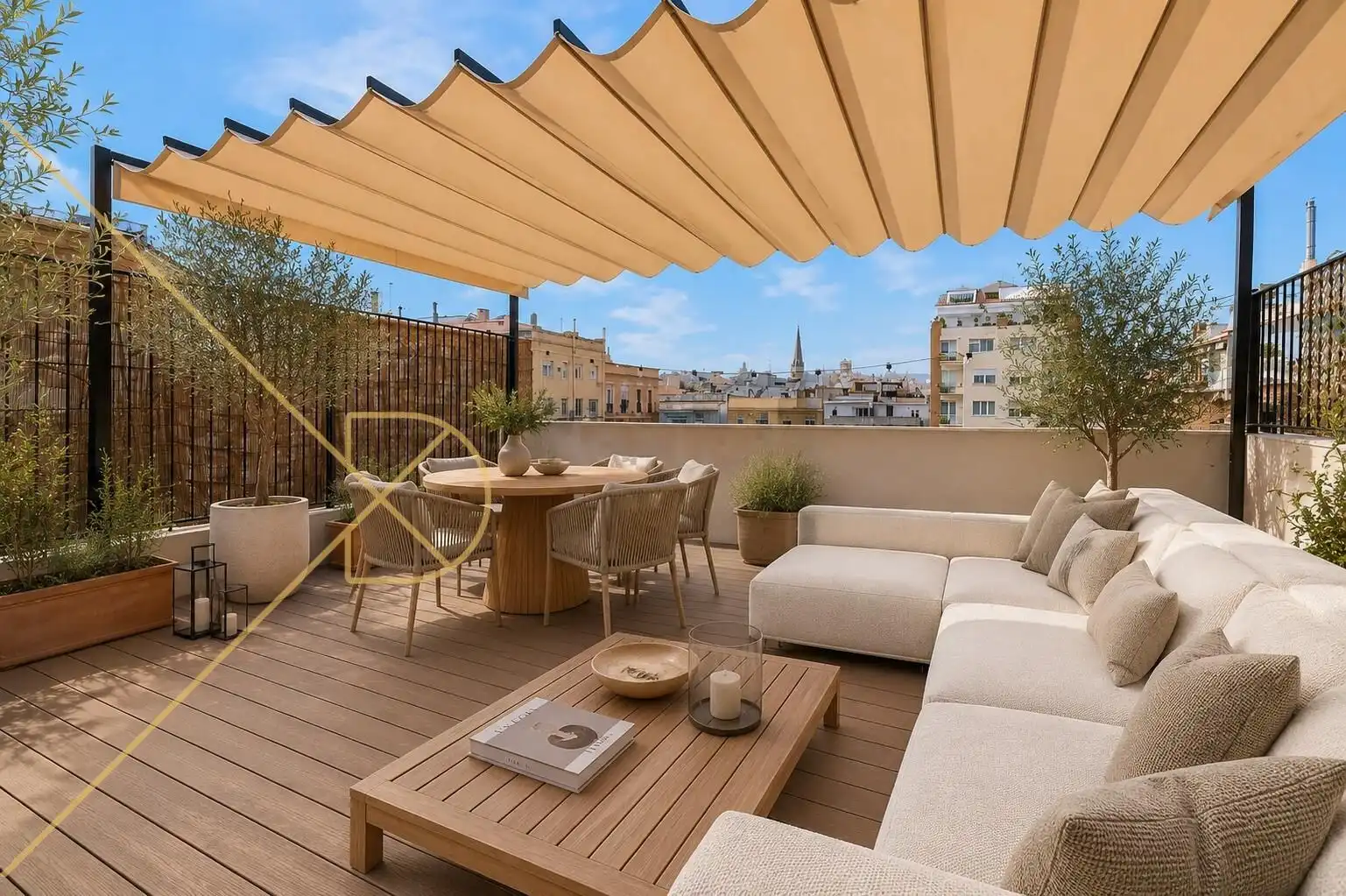 Terrasse von Dachboden zum Verkauf in Barcelona mit Klimaanlage, Heizung und Parkett