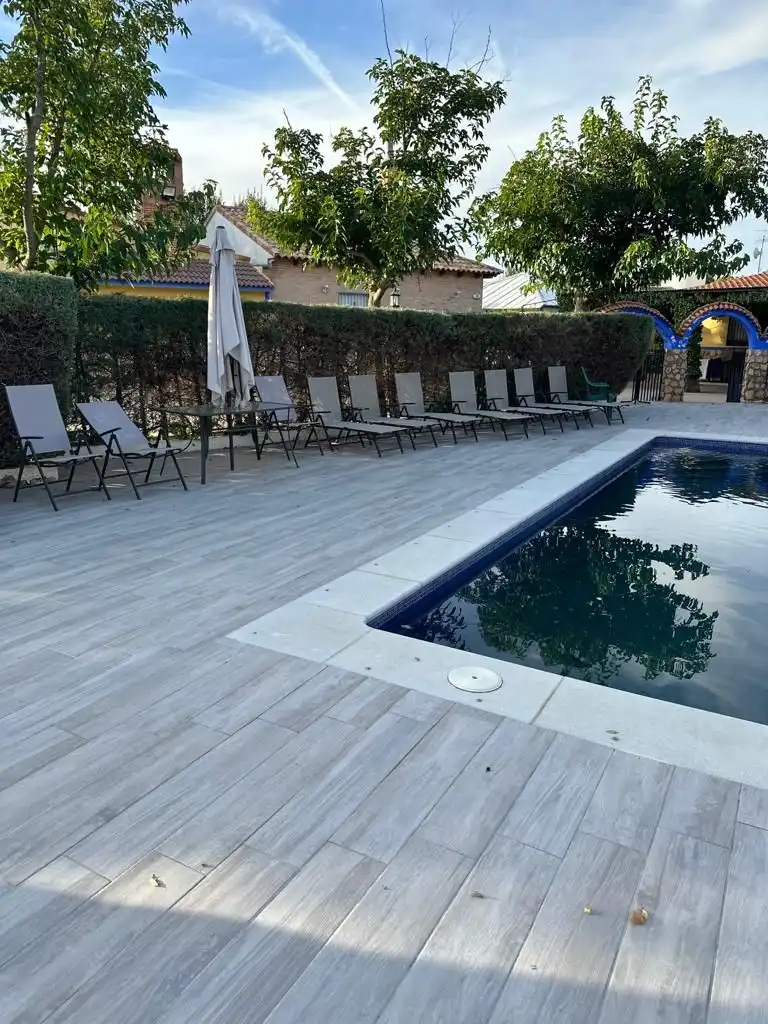 Terraza de Finca rústica en venta en Tomelloso con Aire acondicionado, Jardín privado y Terraza