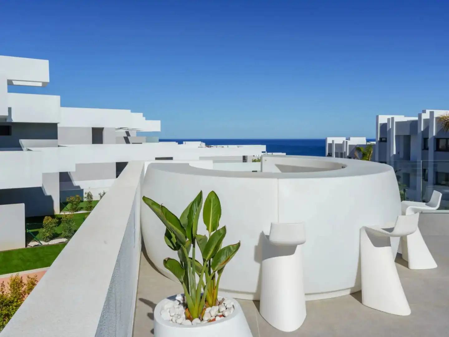 Terrasse von Dachboden zum Verkauf in Manilva mit Klimaanlage, Heizung und Terrasse