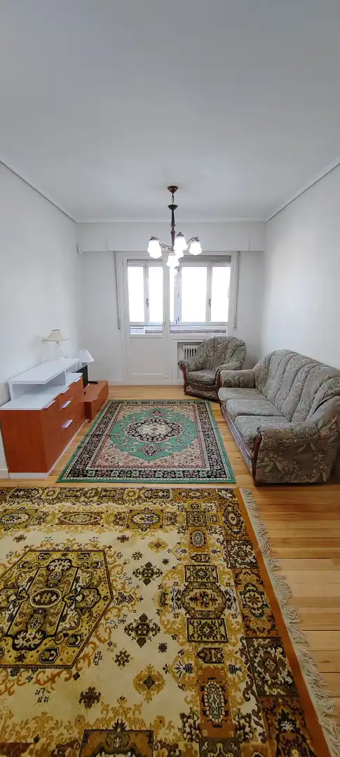 Wohnzimmer von Wohnung zur Miete in Bilbao  mit Heizung, Parkett und Terrasse