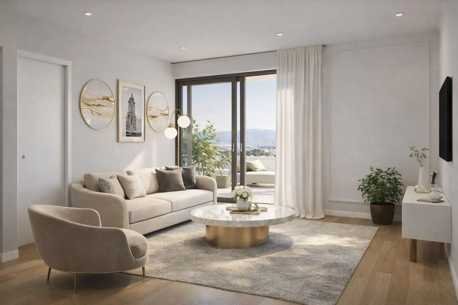 Wohnzimmer von Maisonette zum Verkauf in Esplugues de Llobregat mit Heizung, Parkett und Gemeinschaftspool