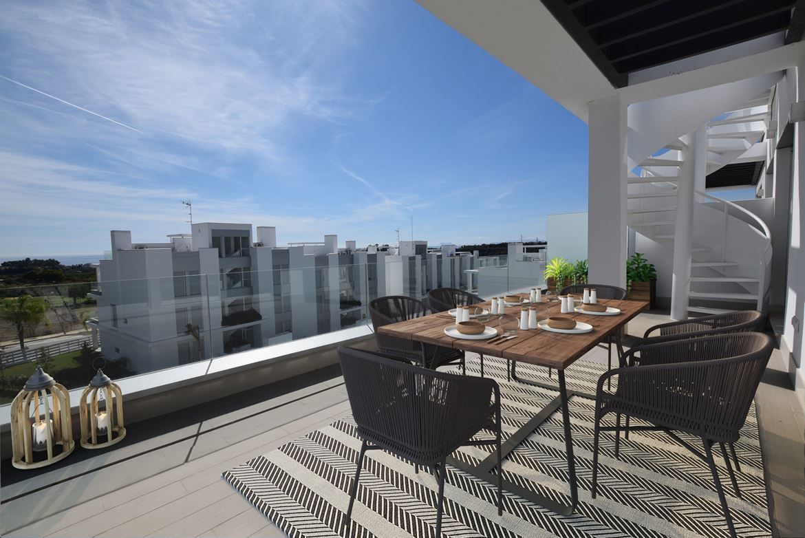 Terrace of Attic for sale in Estepona  with Air Conditioner, Storage room and Community pool
