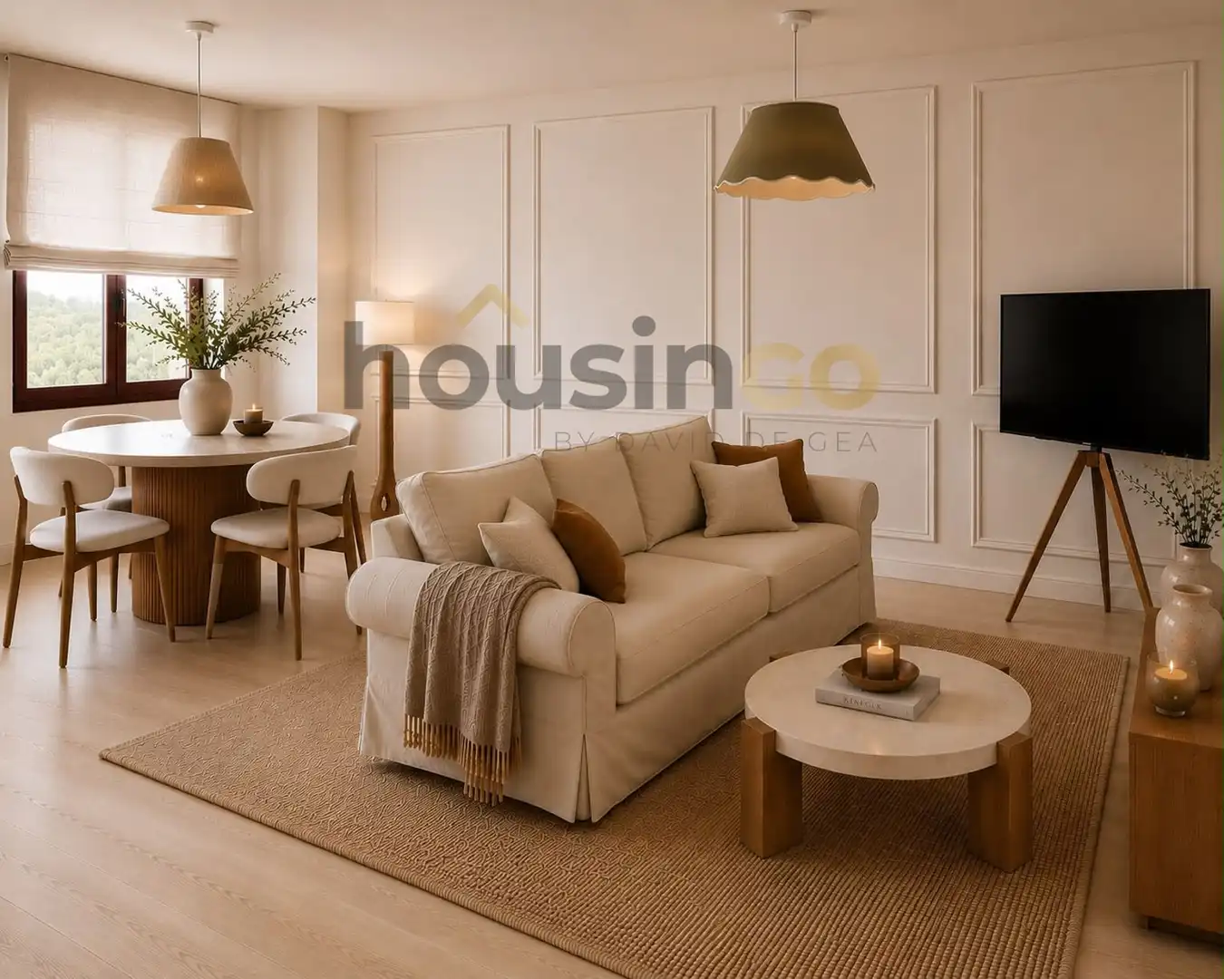 Sala de estar de Apartamento de alquiler en Madrid con Aire acondicionado, Calefacción y Amueblado