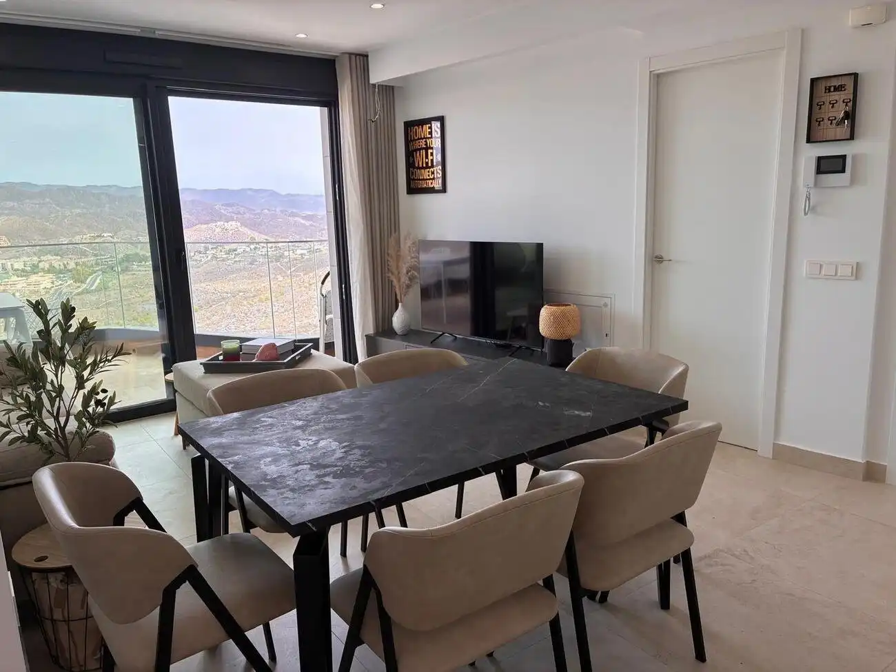 Esszimmer von Wohnungen zum Verkauf in Lorca mit Klimaanlage, Privatgarten und Schwimmbad