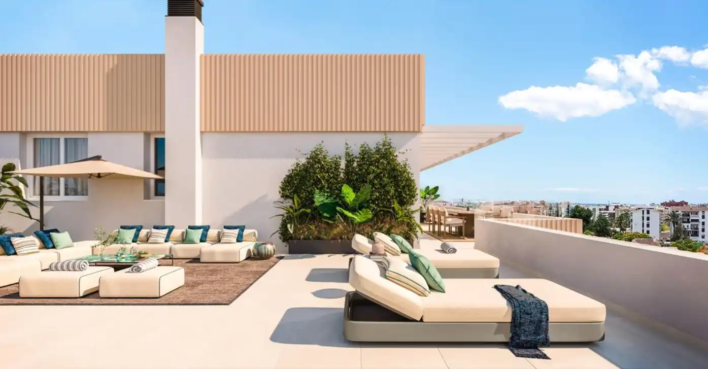 Terrassa de Apartament en venda en Estepona amb Aire condicionat, Calefacció i Jardí privat