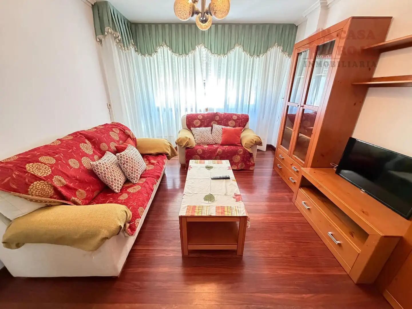 Living room of Flat for sale in Cangas   with Heating, Parquet flooring and Washing machine