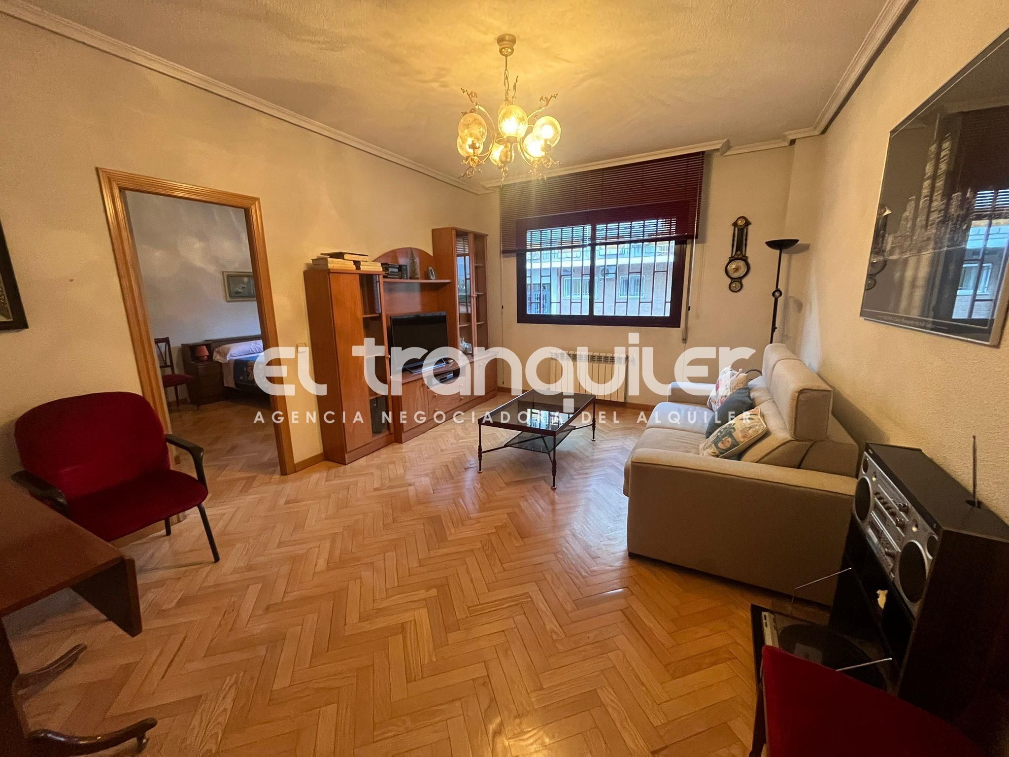 Sala de estar de Piso de alquiler en  Madrid Capital con Parquet, Amueblado y Lavadora