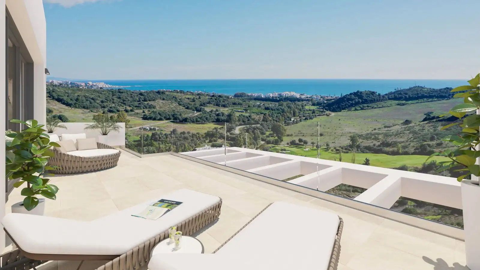 Terraza de Apartamento de alquiler en Estepona con Aire acondicionado, Calefacción y Terraza