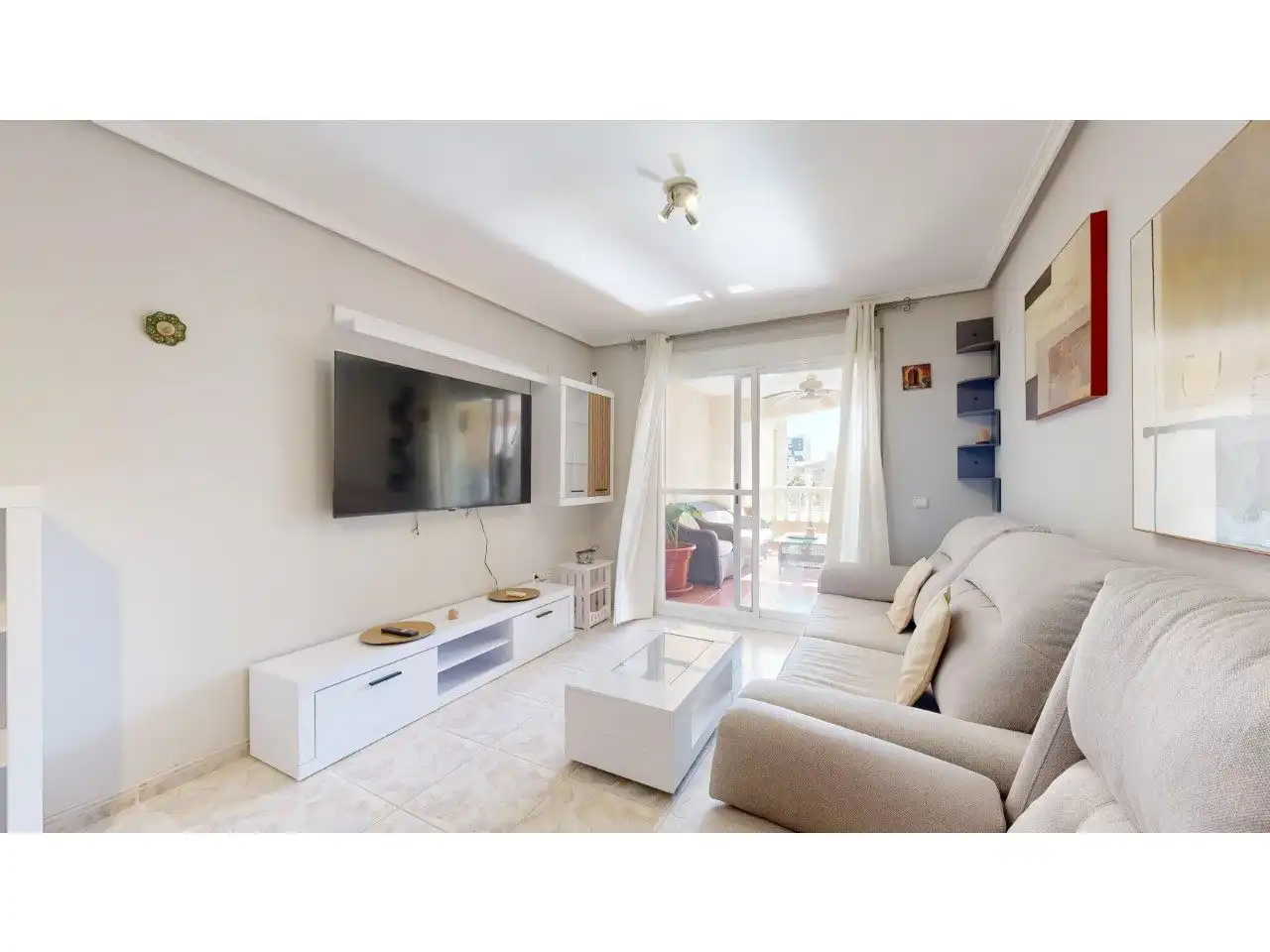 Living room of Flat for sale in Cullera  with Air Conditioner, Private garden and Terrace
