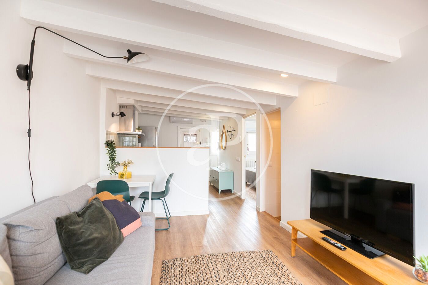 Sala de estar de Ático en venta en  Barcelona Capital con Calefacción, Terraza y Amueblado