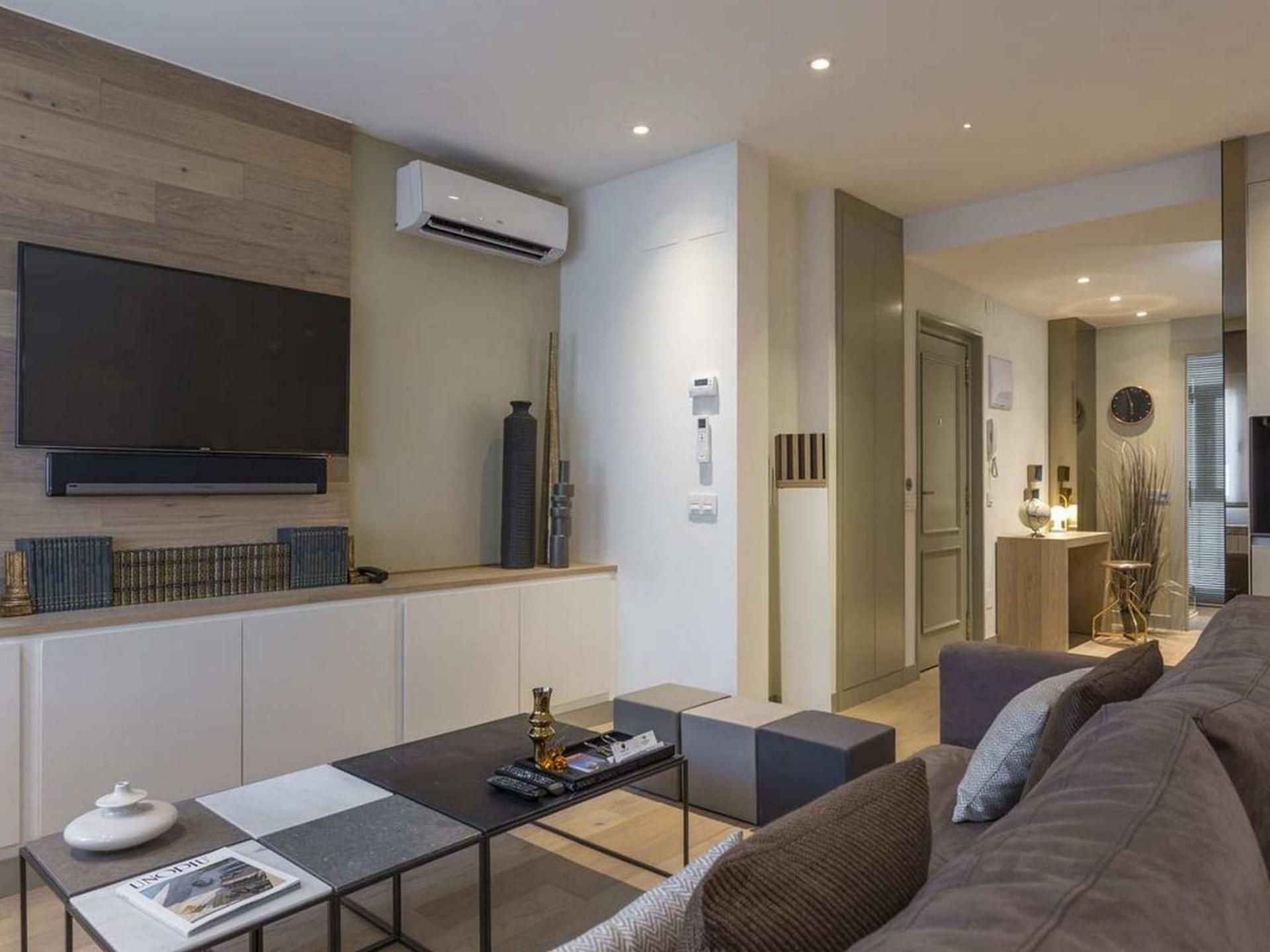 Sala d'estar de Apartament de lloguer en Mataró amb Aire condicionat i Balcó
