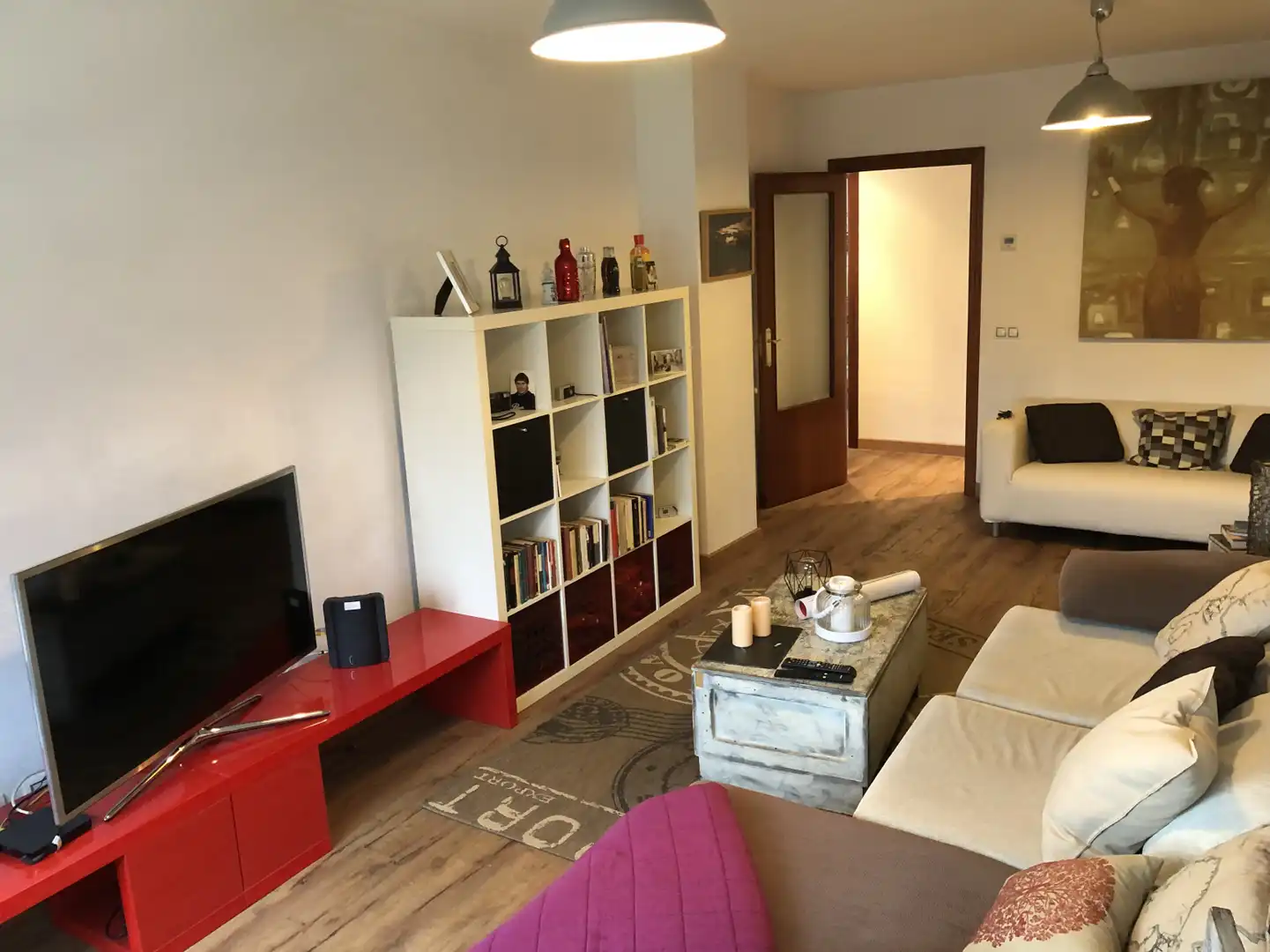 Living room of Flat for sale in Oviedo   with Heating, Parquet flooring and Storage room
