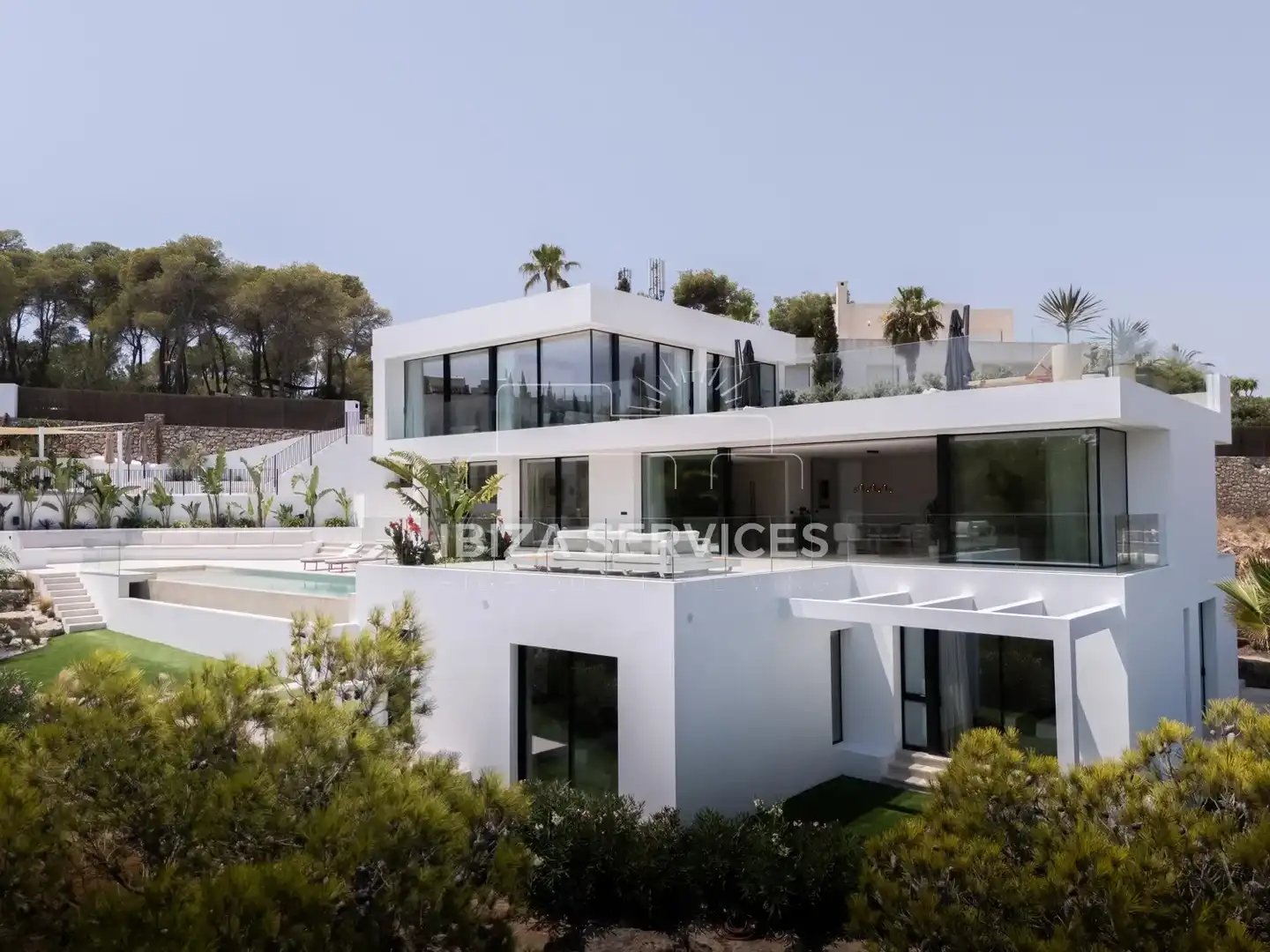 Vista exterior de Casa o chalet en venta en Santa Eulària des Riu con Aire acondicionado, Jardín privado y Piscina