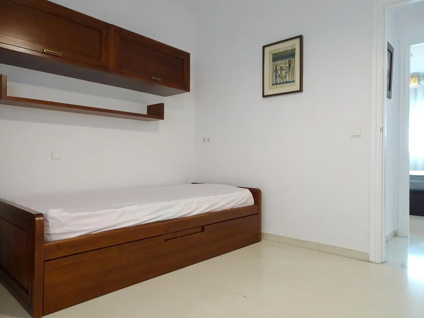 Schlafzimmer von Wohnung zur Miete in Málaga mit Klimaanlage, Privatgarten und Terrasse