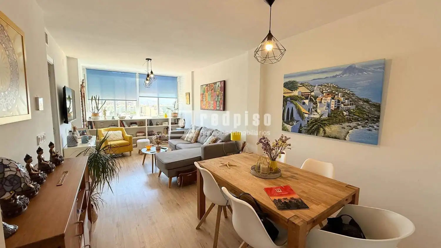 Wohnzimmer von Wohnung zur Miete in Málaga mit Parkett, Terrasse und Möbliert